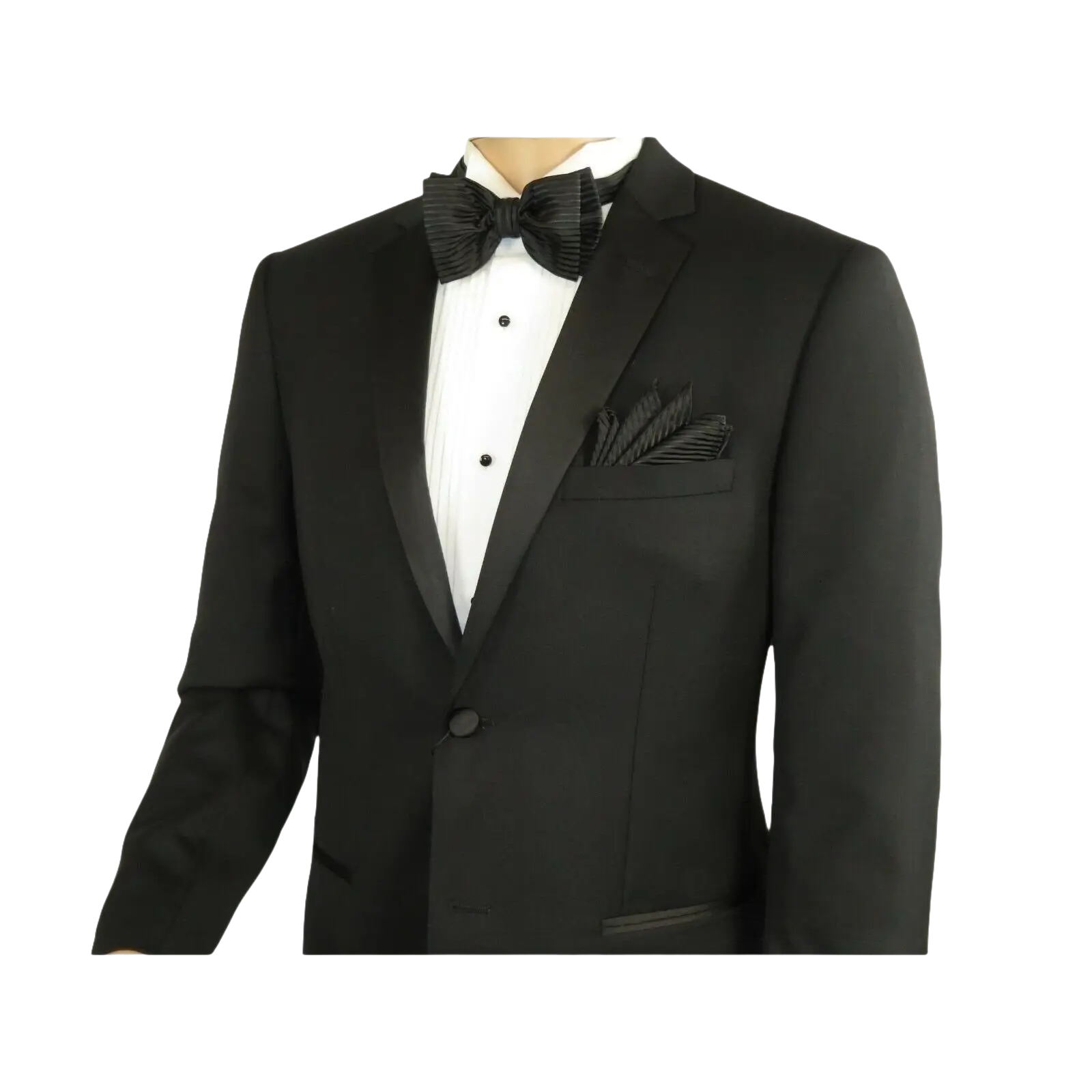 Men Renoir Wool Wedding Tuxedo Two Button Notch Formal Classic Fit 508 - 1 Black - J.Valintin Men's Wear Legend - 80386