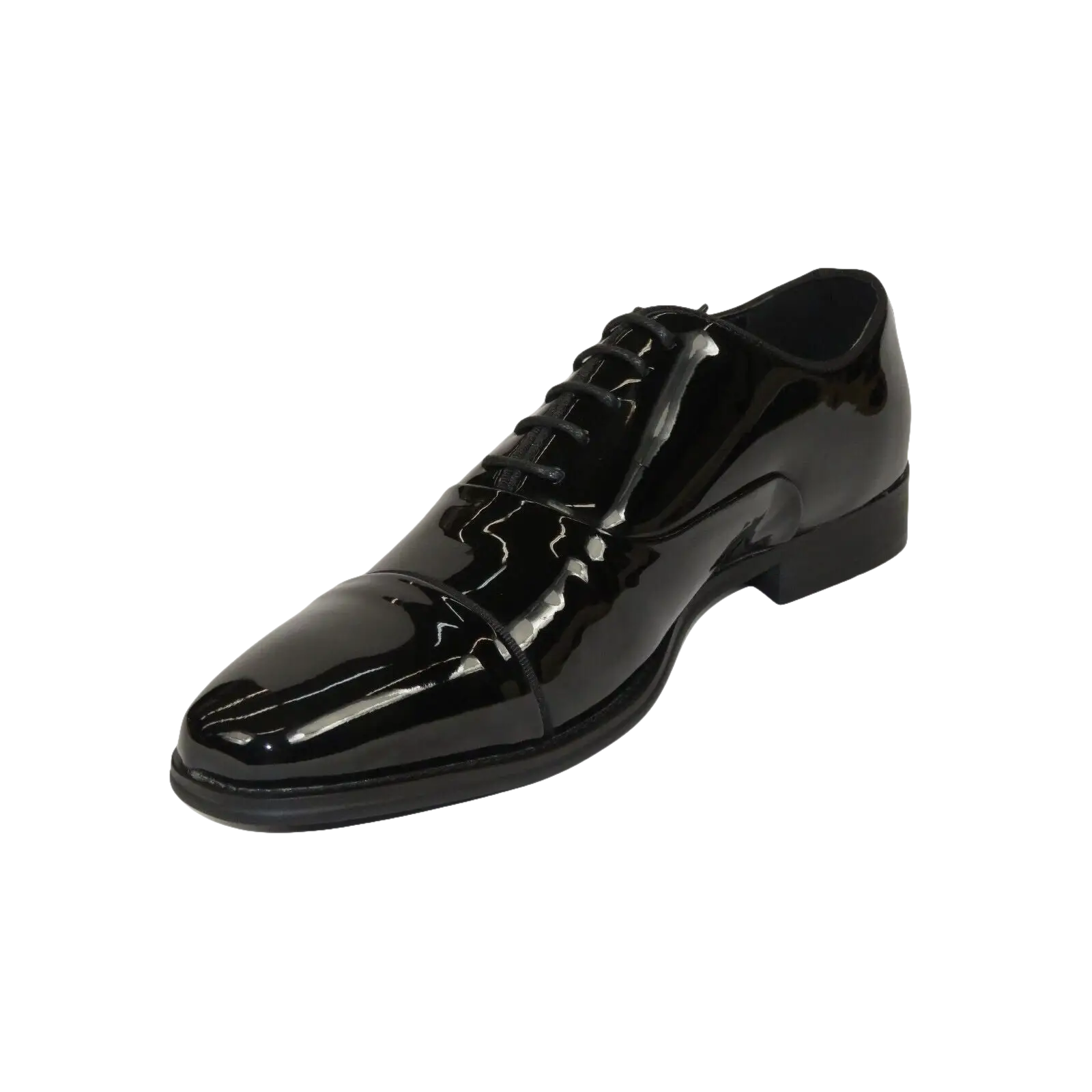 Men Santino Luciano Formal Dress Shoes Patent Leather Shiny Lace up C384 Black - J.Valintin Men's Wear Legend - 100825