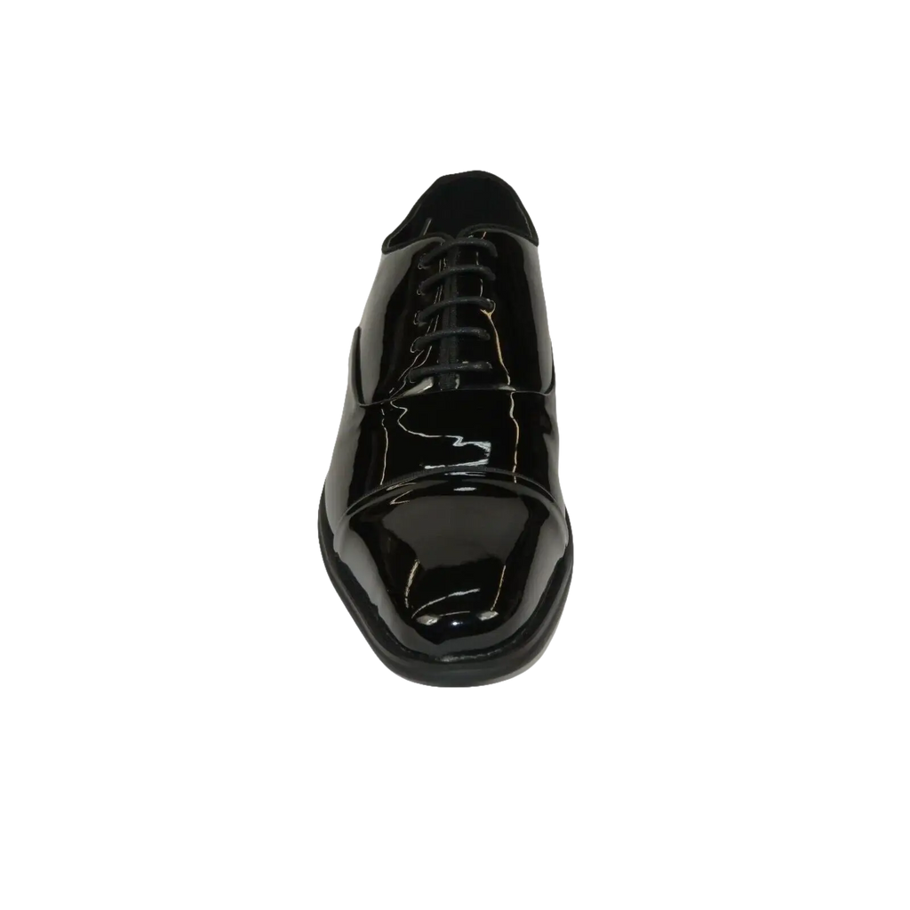 Men Santino Luciano Formal Dress Shoes Patent Leather Shiny Lace up C384 Black - J.Valintin Men's Wear Legend - 100825