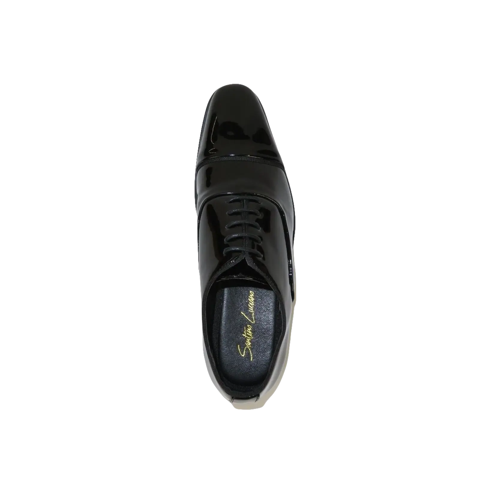 Men Santino Luciano Formal Dress Shoes Patent Leather Shiny Lace up C384 Black - J.Valintin Men's Wear Legend - 100825