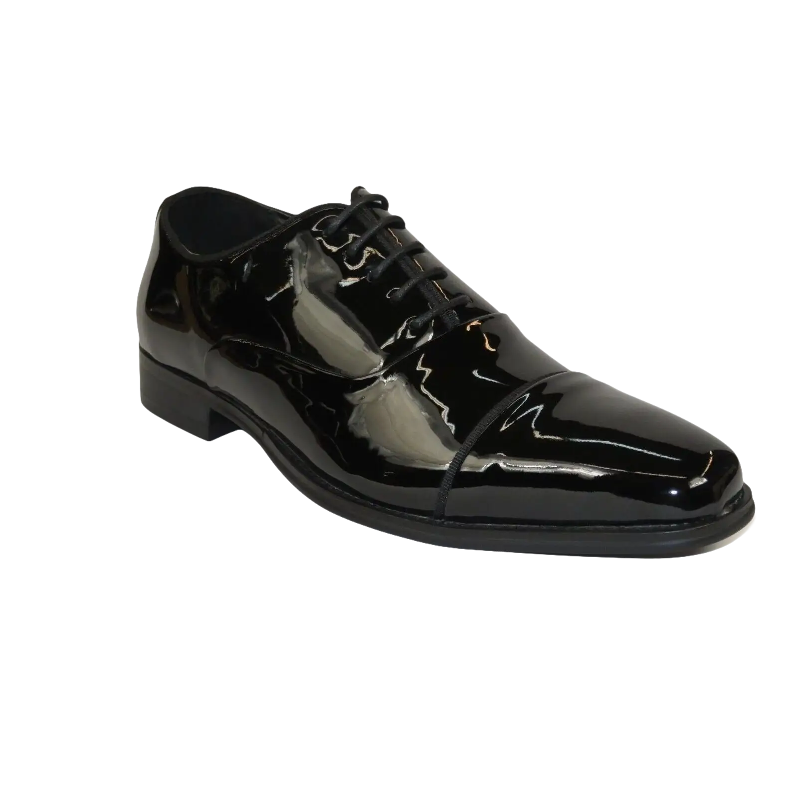 Men Santino Luciano Formal Dress Shoes Patent Leather Shiny Lace up C384 Black - J.Valintin Men's Wear Legend - 100825