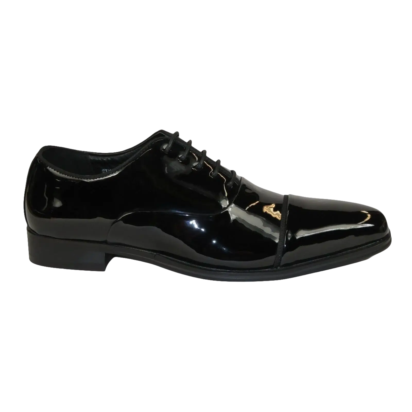 Men Santino Luciano Formal Dress Shoes Patent Leather Shiny Lace up C384 Black - J.Valintin Men's Wear Legend - 100825