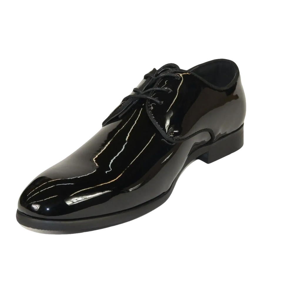 Men Santino Luciano Formal Dress Shoes Patent Leather Shiny Lace up F414 Black - J.Valintin Men's Wear Legend - 99038