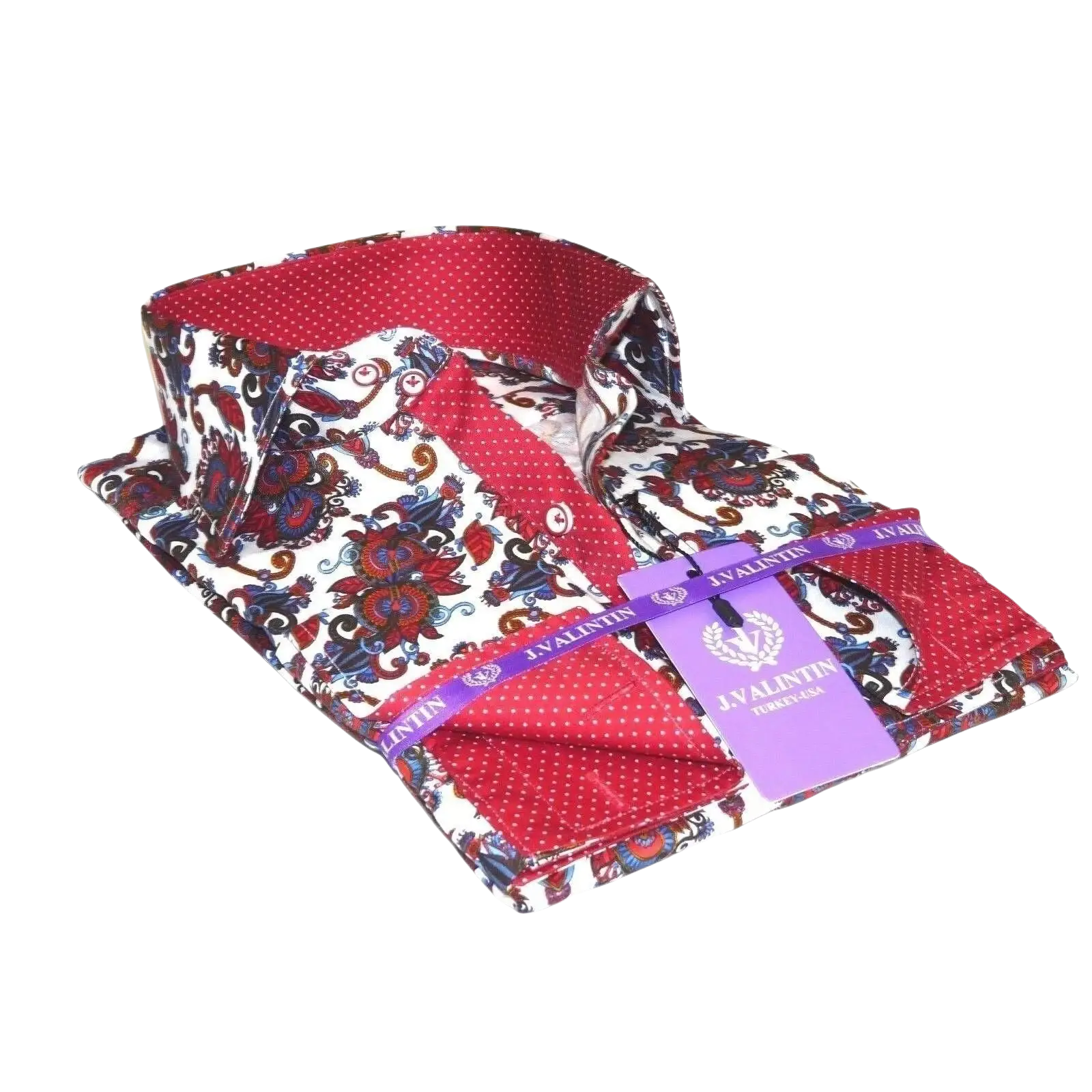 Men Shirt J.Valintin Turkey Egyption Cotton Axxess Style A113 - 10 Christmas Red - J.Valintin Men's Wear Legend - 3633