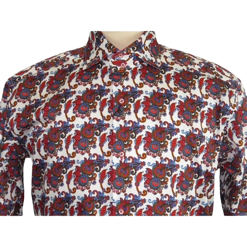 Men Shirt J.Valintin Turkey Egyption Cotton Axxess Style A113 - 10 Christmas Red - J.Valintin Men's Wear Legend - 3633