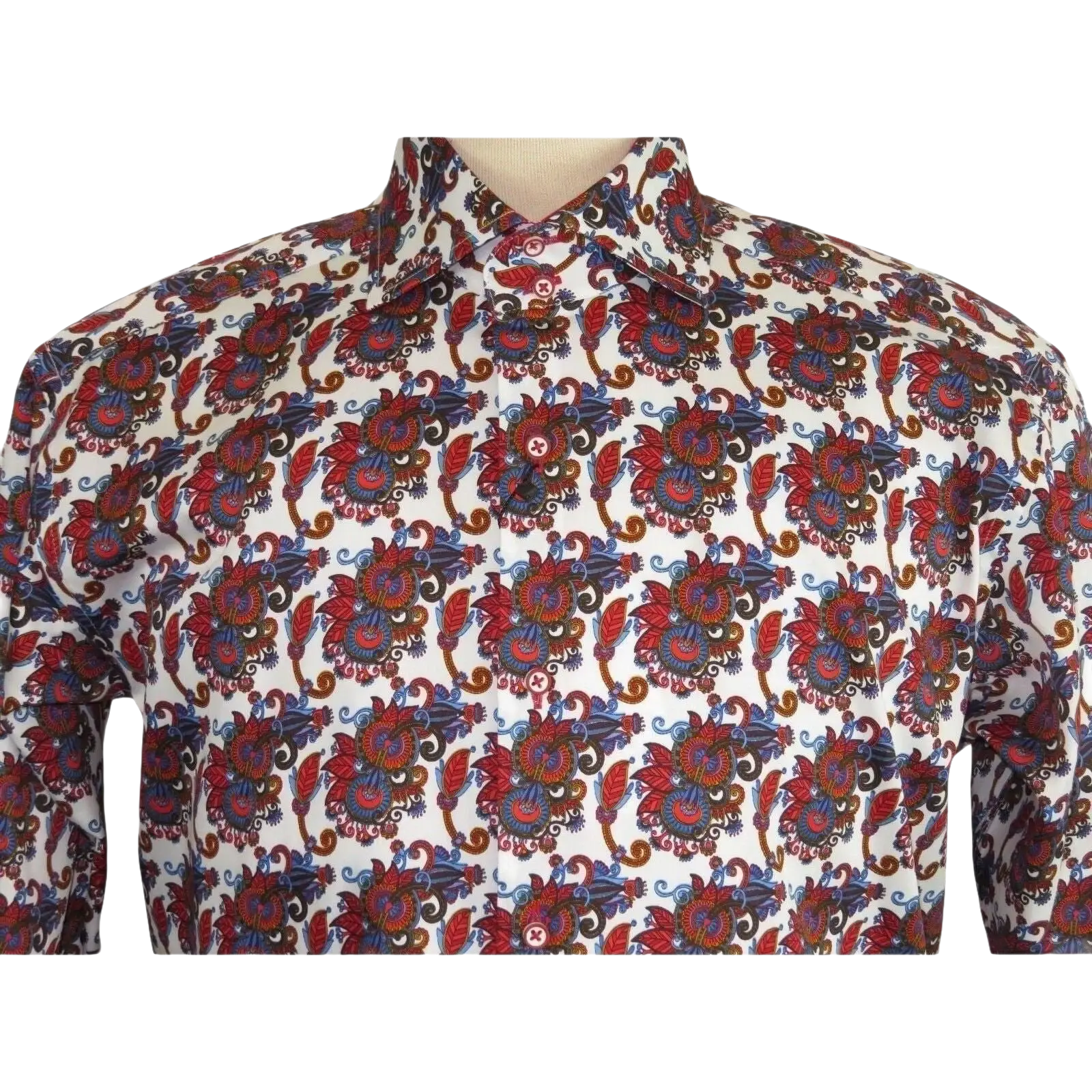 Men Shirt J.Valintin Turkey Egyption Cotton Axxess Style A113 - 10 Christmas Red - J.Valintin Men's Wear Legend - 3633