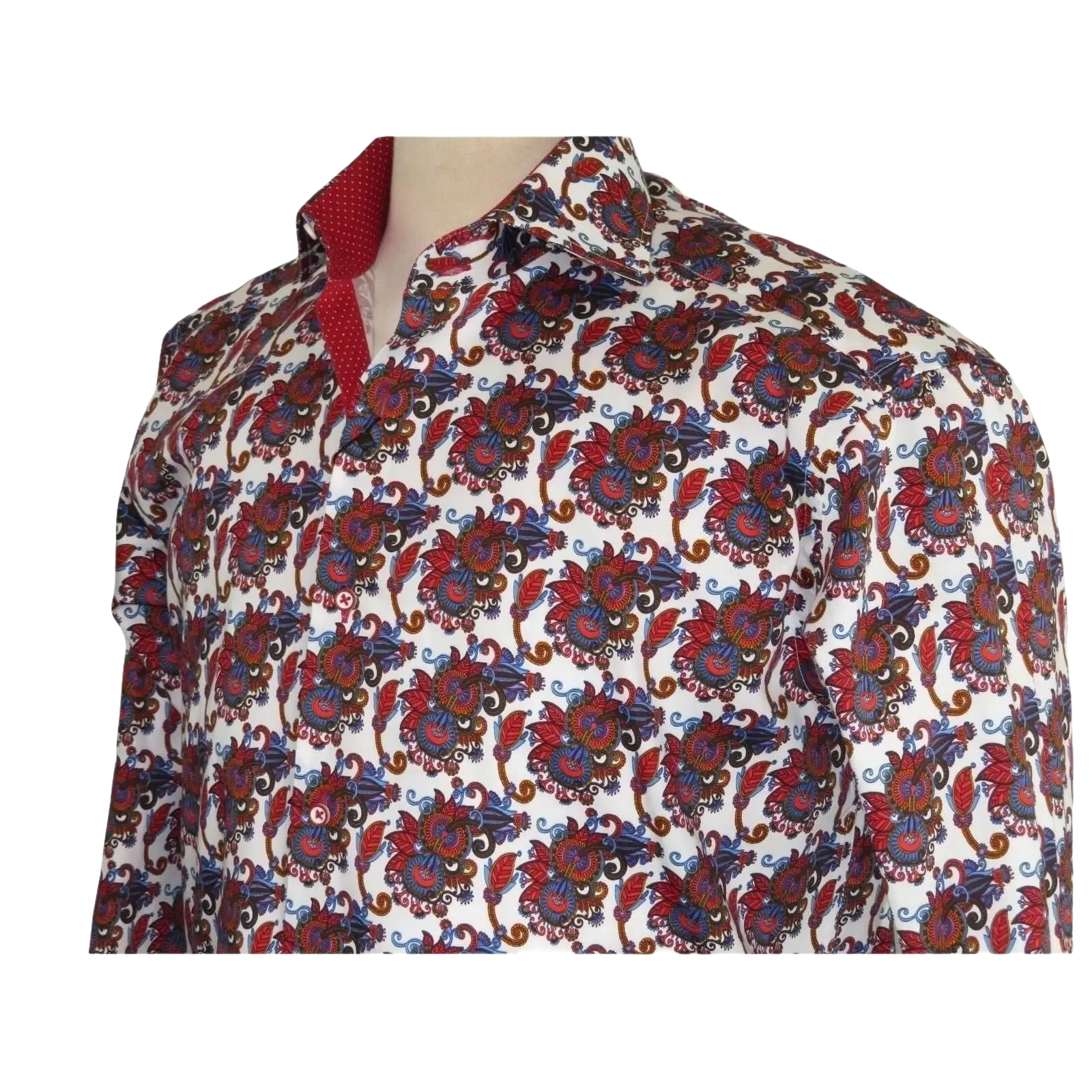 Men Shirt J.Valintin Turkey Egyption Cotton Axxess Style A113 - 10 Christmas Red - J.Valintin Men's Wear Legend - 3633