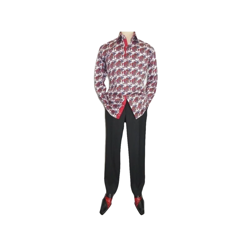 Men Shirt J.Valintin Turkey Egyption Cotton Axxess Style A113 - 10 Christmas Red - J.Valintin Men's Wear Legend - 3633