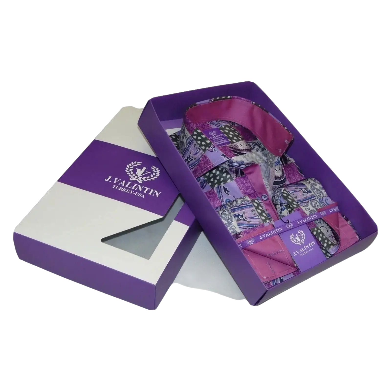 Men Shirt JValintin Turkey - Usa 100% Egyptian Cotton Axxess Style 1206 - 4 Purple - J.Valintin Men's Wear Legend - 4857