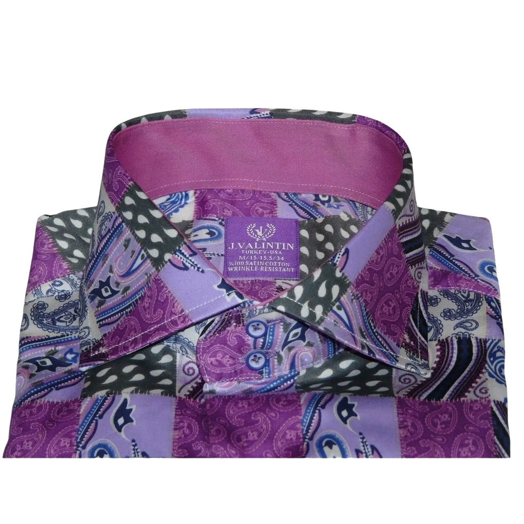 Men Shirt JValintin Turkey - Usa 100% Egyptian Cotton Axxess Style 1206 - 4 Purple - J.Valintin Men's Wear Legend - 4857