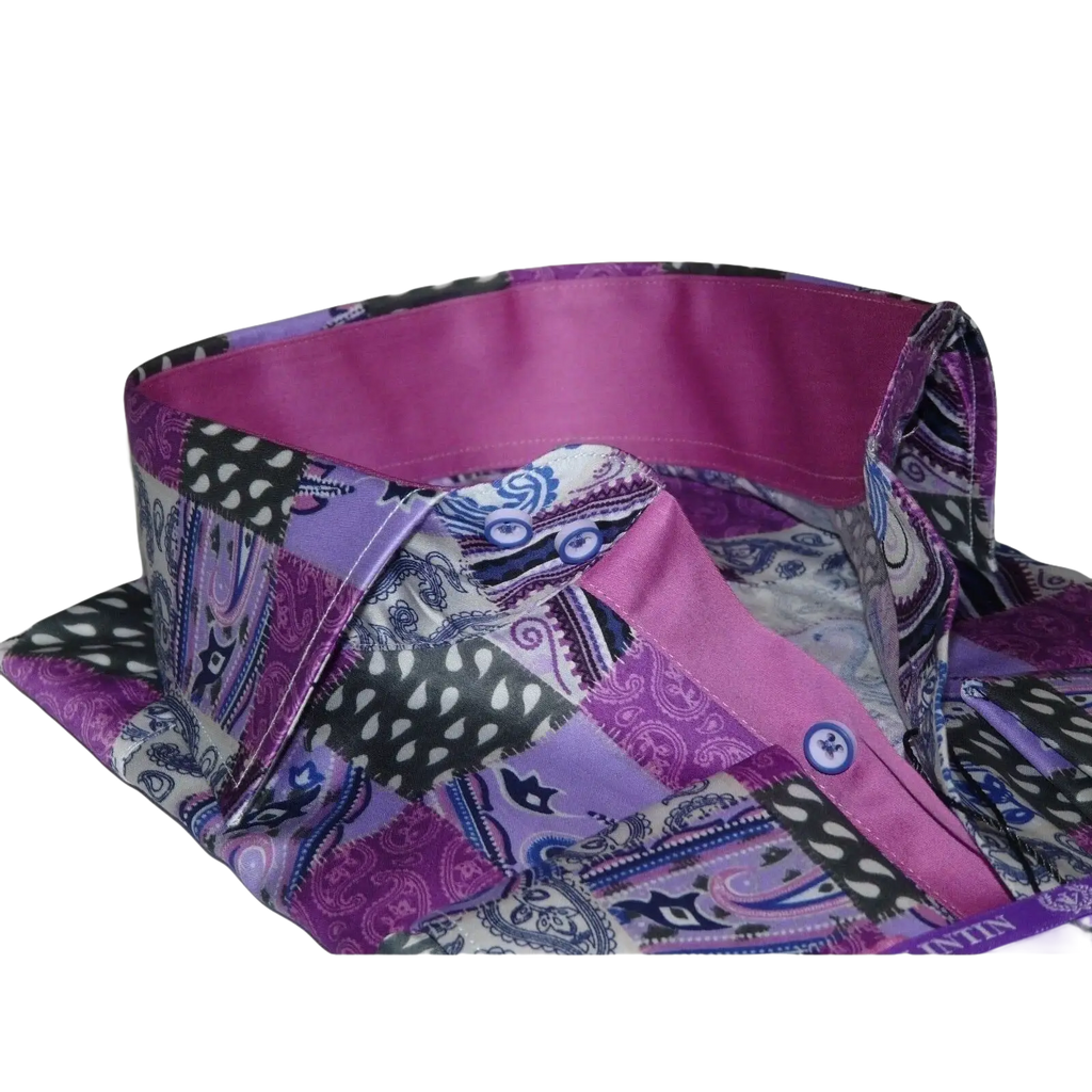 Men Shirt JValintin Turkey - Usa 100% Egyptian Cotton Axxess Style 1206 - 4 Purple - J.Valintin Men's Wear Legend - 4857