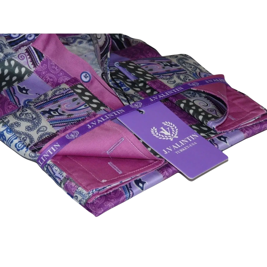 Men Shirt JValintin Turkey - Usa 100% Egyptian Cotton Axxess Style 1206 - 4 Purple - J.Valintin Men's Wear Legend - 4857