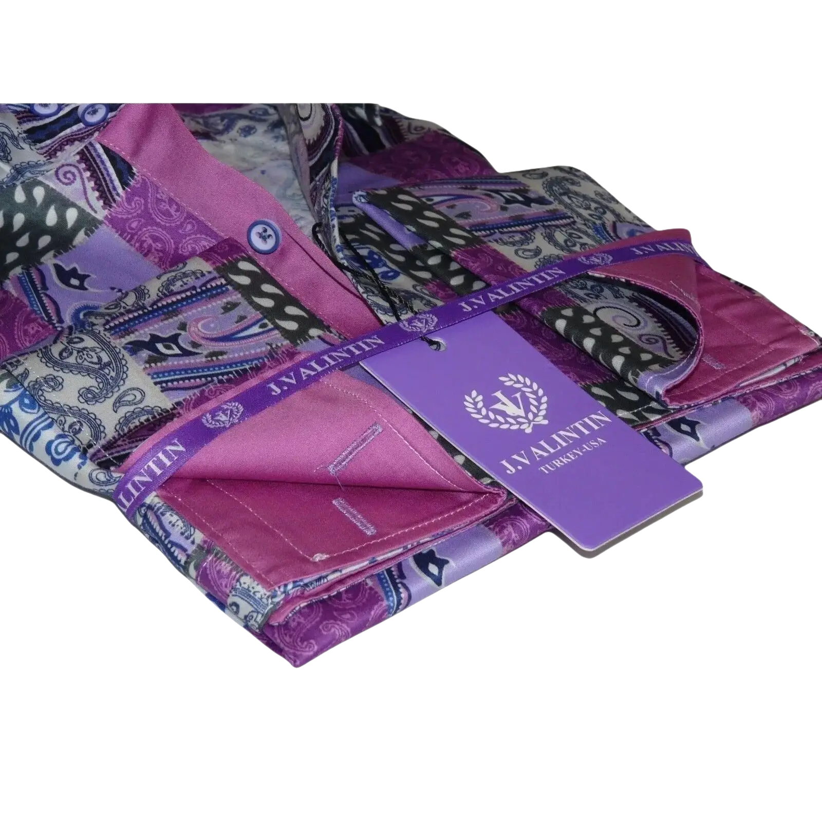 Men Shirt JValintin Turkey - Usa 100% Egyptian Cotton Axxess Style 1206 - 4 Purple - J.Valintin Men's Wear Legend - 4857