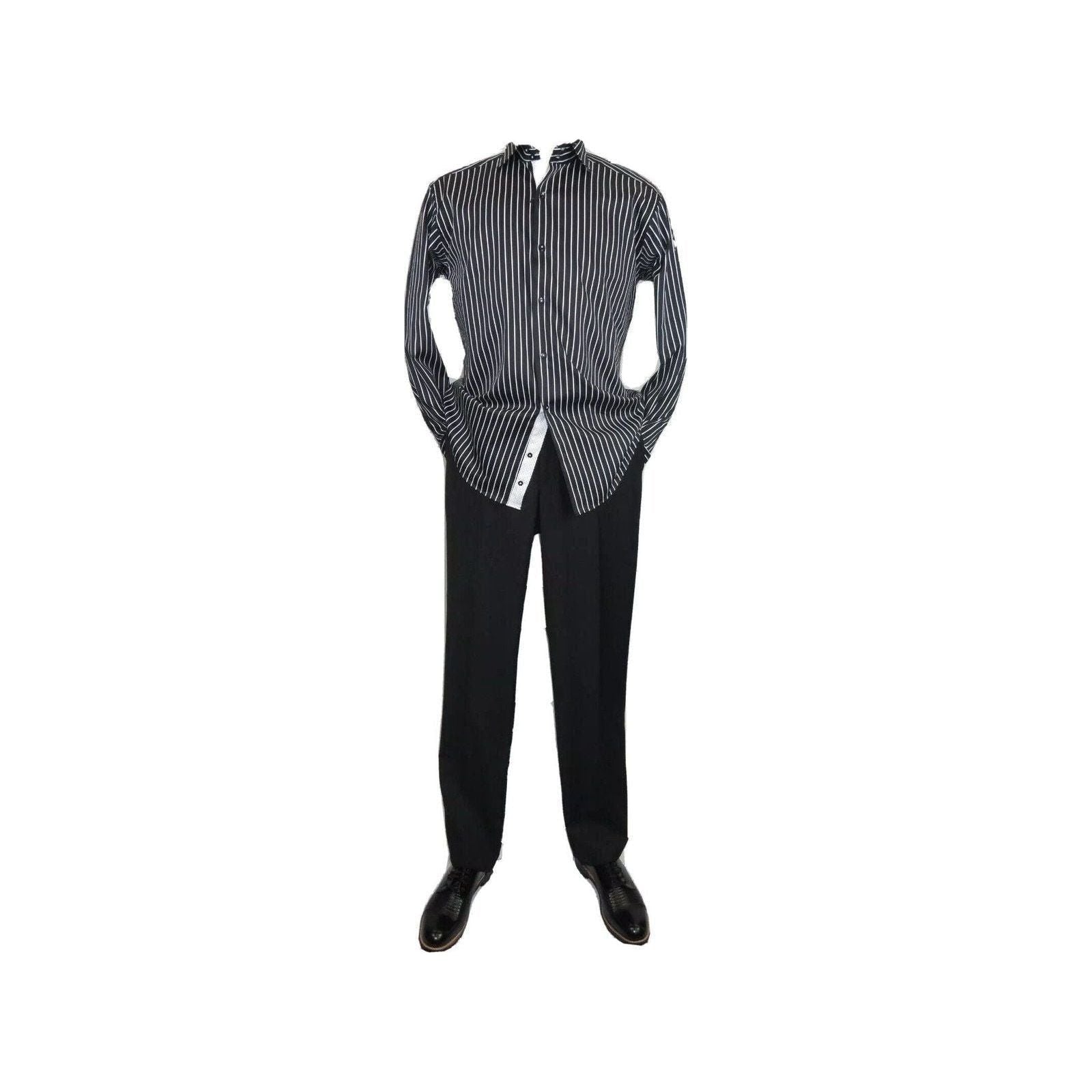 Men Shirt J.Valintin Turkey - Usa 100% Egyption Cotton Axxess Style 1594 - 14 Black - J.Valintin Men's Wear Legend - 1558