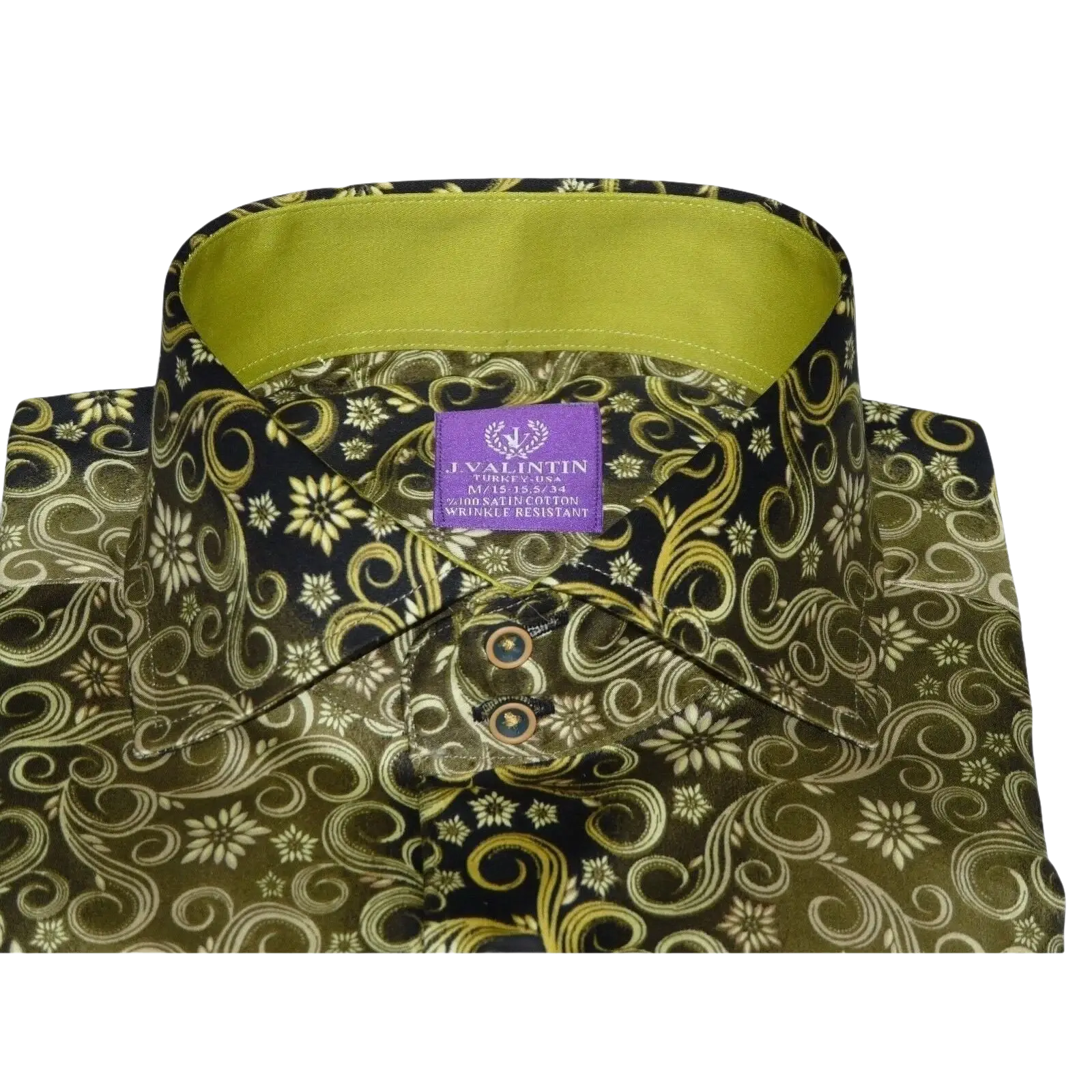 Men Shirt J.Valintin Turkey - Usa 100% Egyption Cotton Axxess Style 1646 - 08 Olive - J.Valintin Men's Wear Legend - 2704