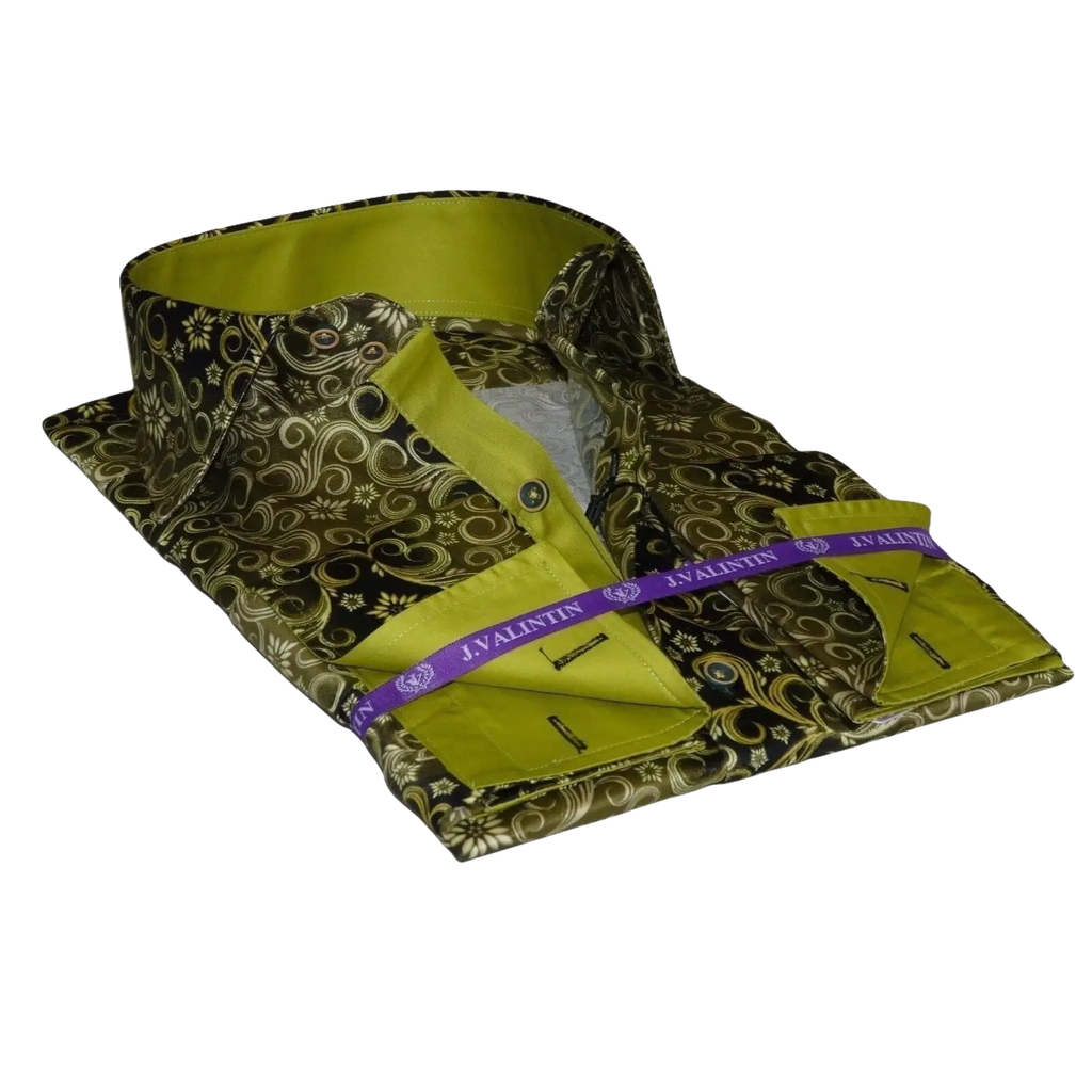 Men Shirt J.Valintin Turkey - Usa 100% Egyption Cotton Axxess Style 1646 - 08 Olive - J.Valintin Men's Wear Legend - 2704