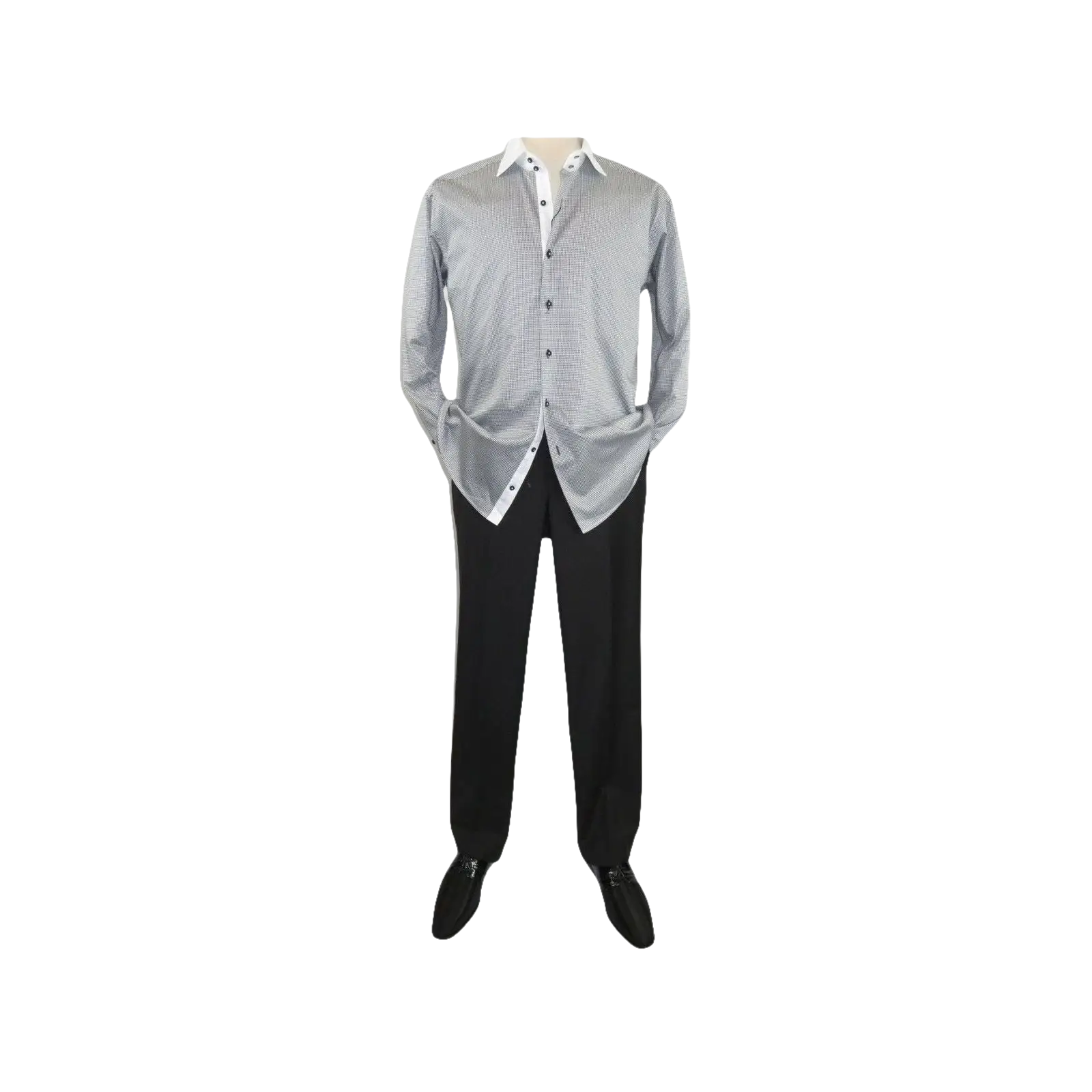 Men Shirt J.Valintin Turkey - Usa 100% Egyption Cotton Axxess Style 1R57 - 01 black - J.Valintin Men's Wear Legend - 32