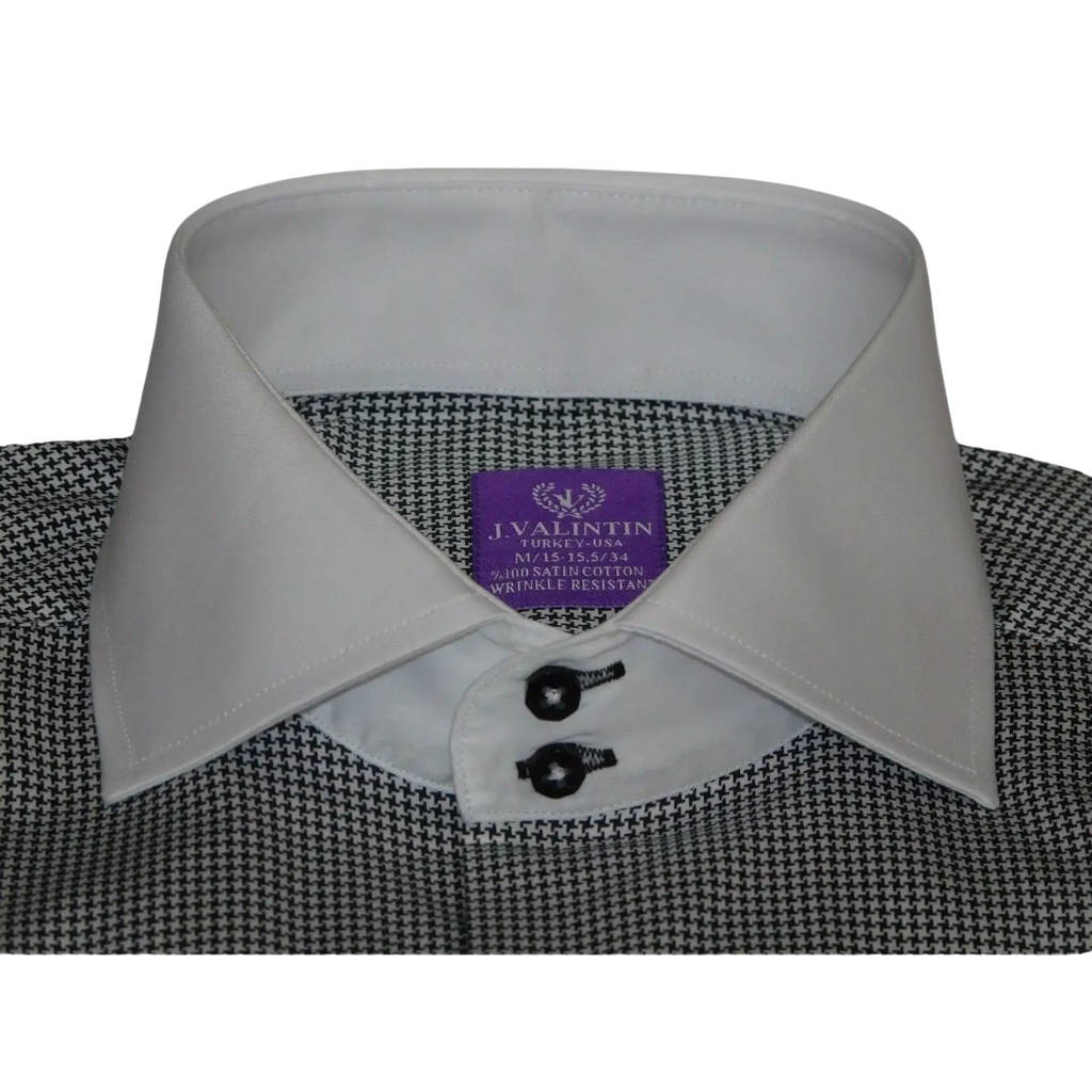 Men Shirt J.Valintin Turkey - Usa 100% Egyption Cotton Axxess Style 1R57 - 01 black - J.Valintin Men's Wear Legend - 32