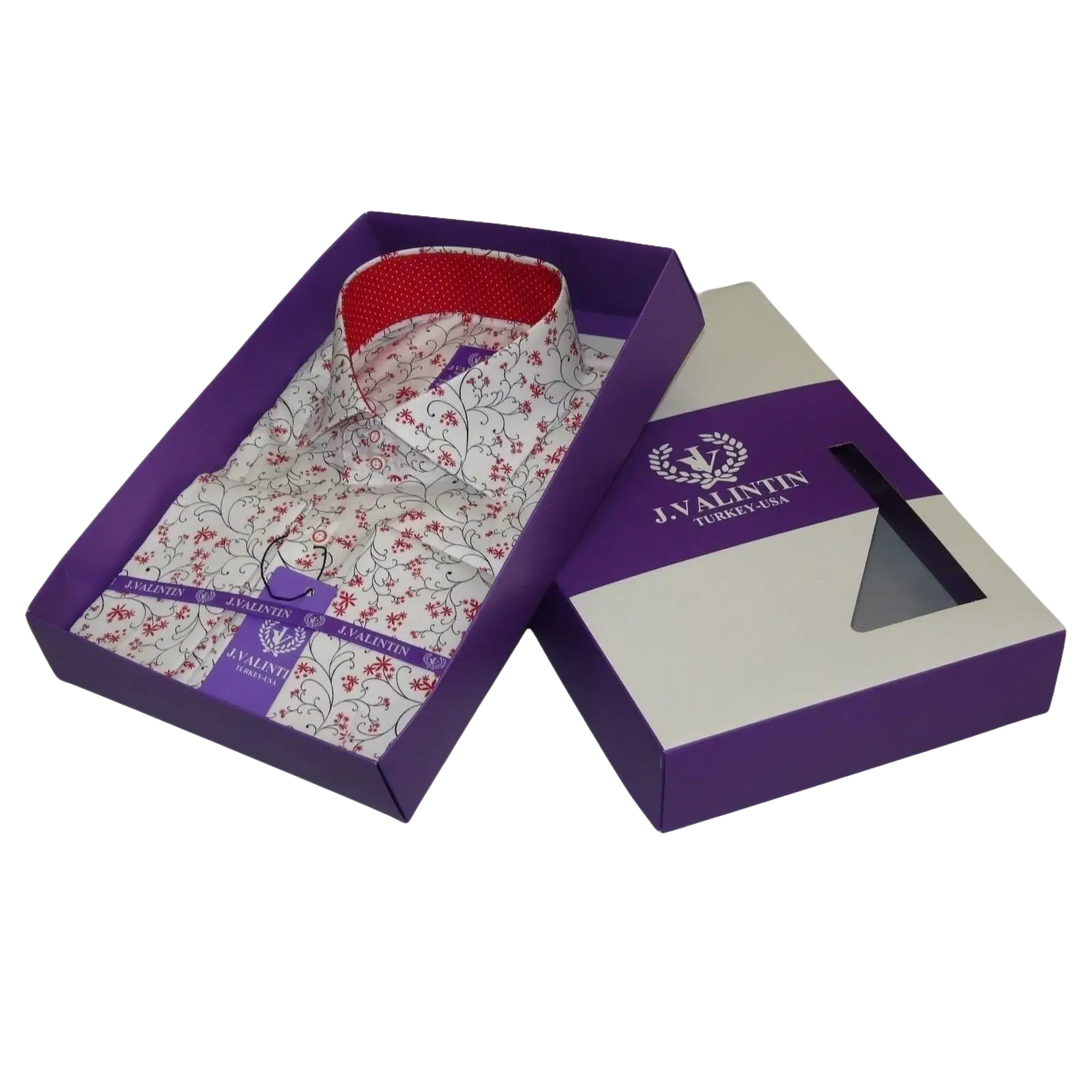 Men Shirt J.Valintin Turkey Usa All Egyptian Cotton Axxess Style 3325 - 01 Red - J.Valintin Men's Wear Legend - 4916