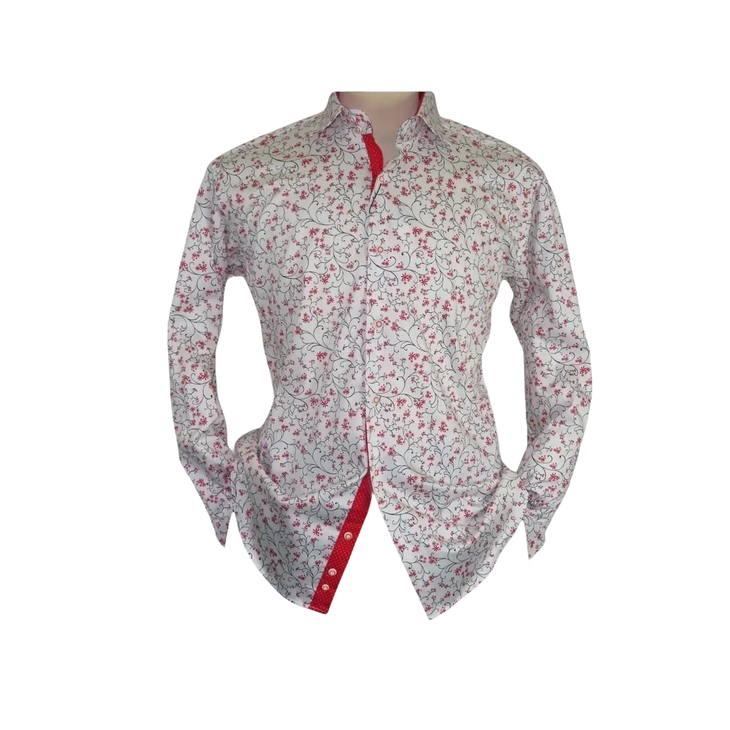 Men Shirt J.Valintin Turkey Usa All Egyptian Cotton Axxess Style 3325 - 01 Red - J.Valintin Men's Wear Legend - 4916