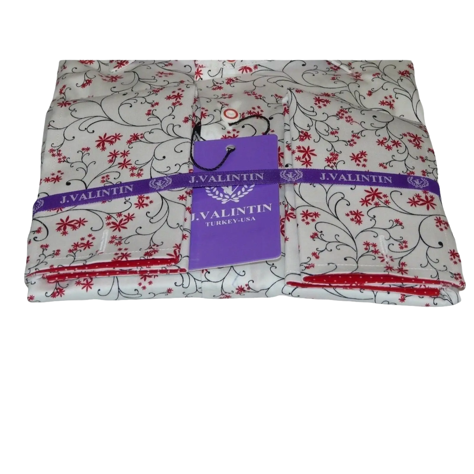 Men Shirt J.Valintin Turkey Usa All Egyptian Cotton Axxess Style 3325 - 01 Red - J.Valintin Men's Wear Legend - 4916
