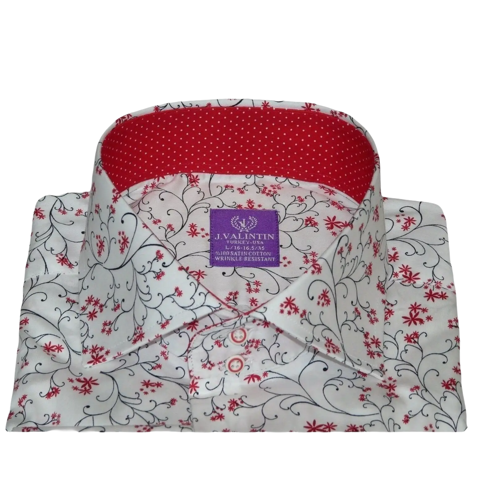 Men Shirt J.Valintin Turkey Usa All Egyptian Cotton Axxess Style 3325 - 01 Red - J.Valintin Men's Wear Legend - 4916
