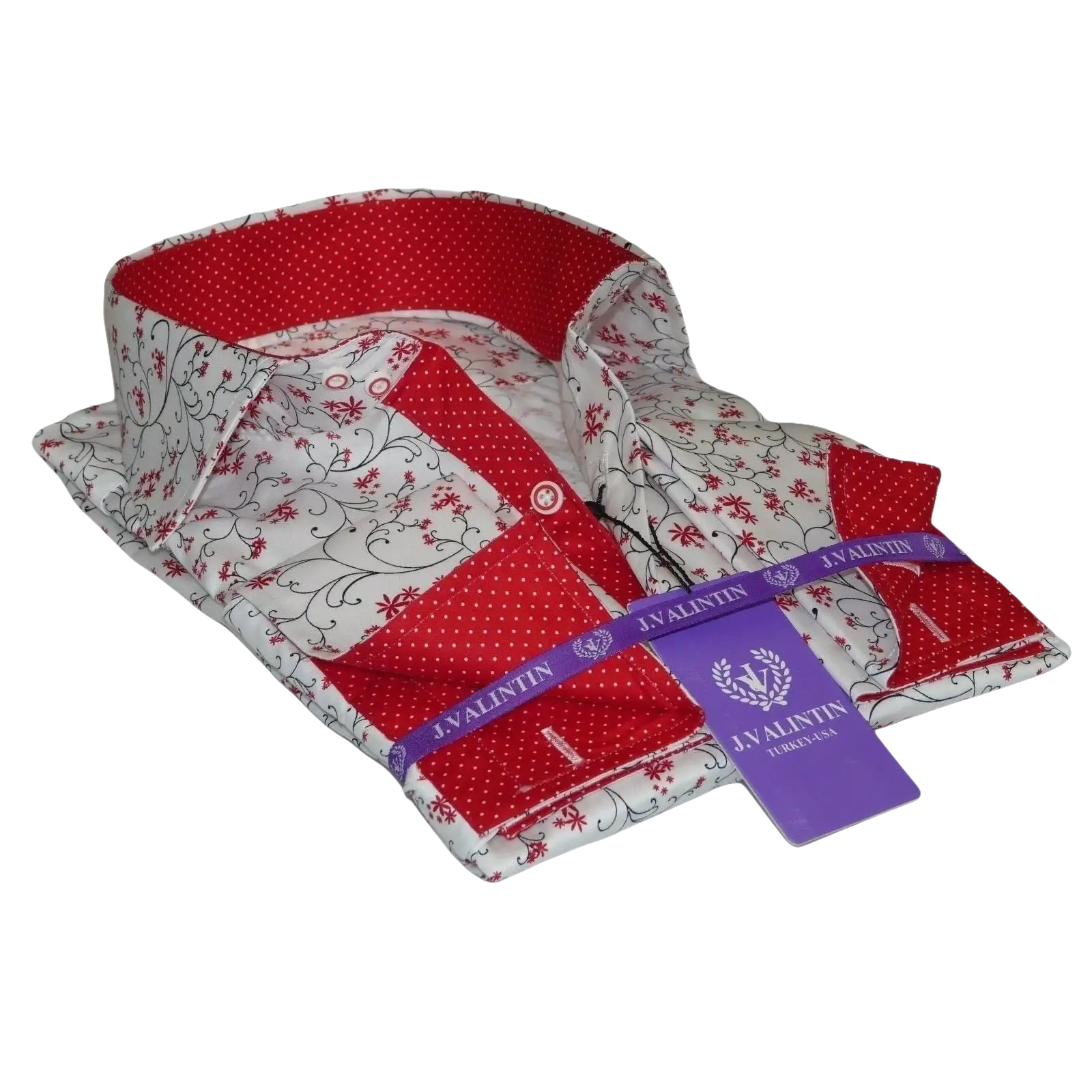 Men Shirt J.Valintin Turkey Usa All Egyptian Cotton Axxess Style 3325 - 01 Red - J.Valintin Men's Wear Legend - 4916