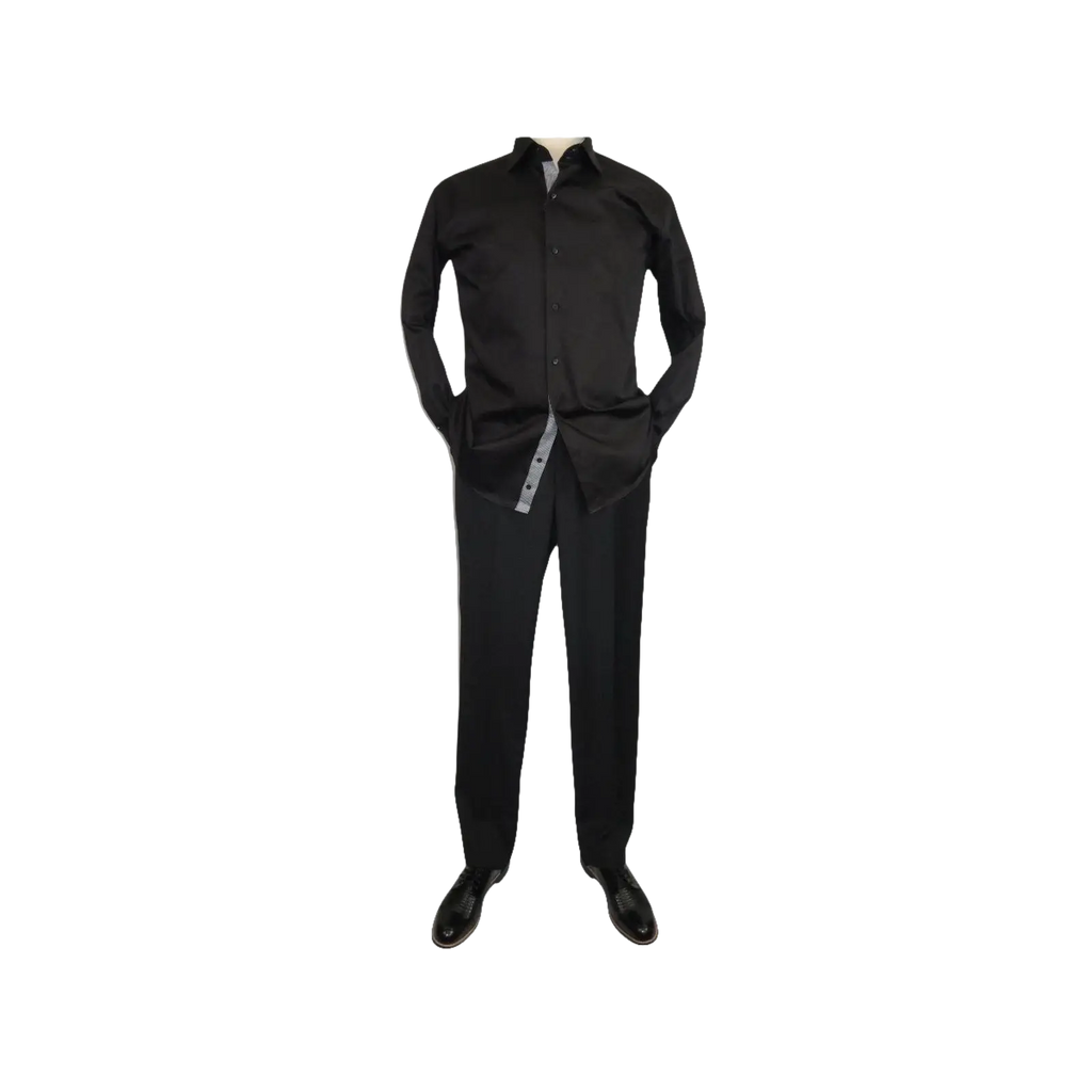 Men Shirt J.Valintin Turkey Usa Egyptian Cotton Axxess Style 6001 black - J.Valintin Men's Wear Legend - 4952