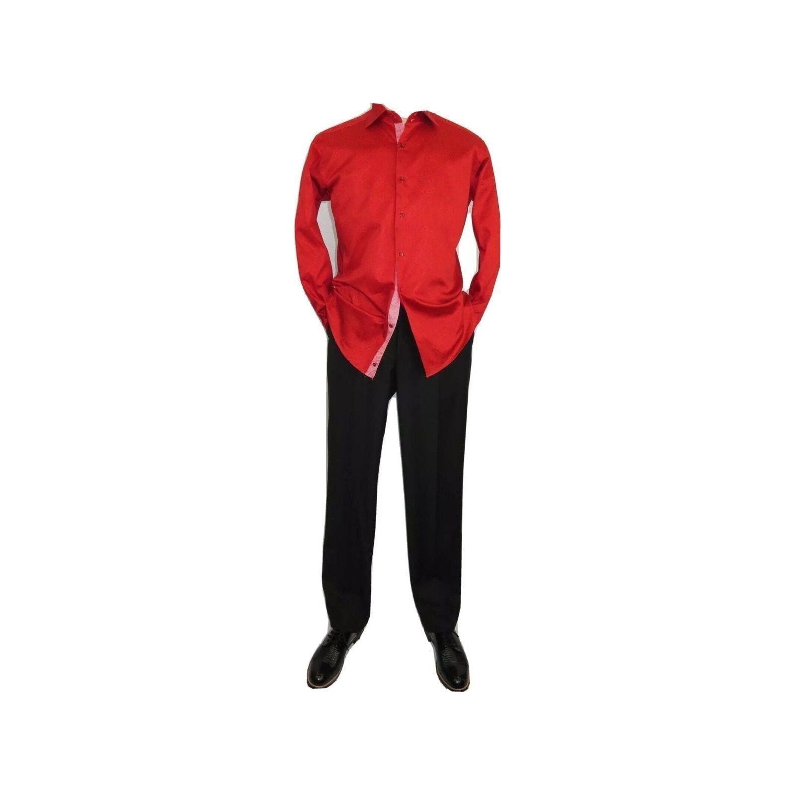 Men Shirt J.Valintin Turkey Usa Egyption Cotton Axxess Style 1514 Christmas Red - J.Valintin Men's Wear Legend - 4887