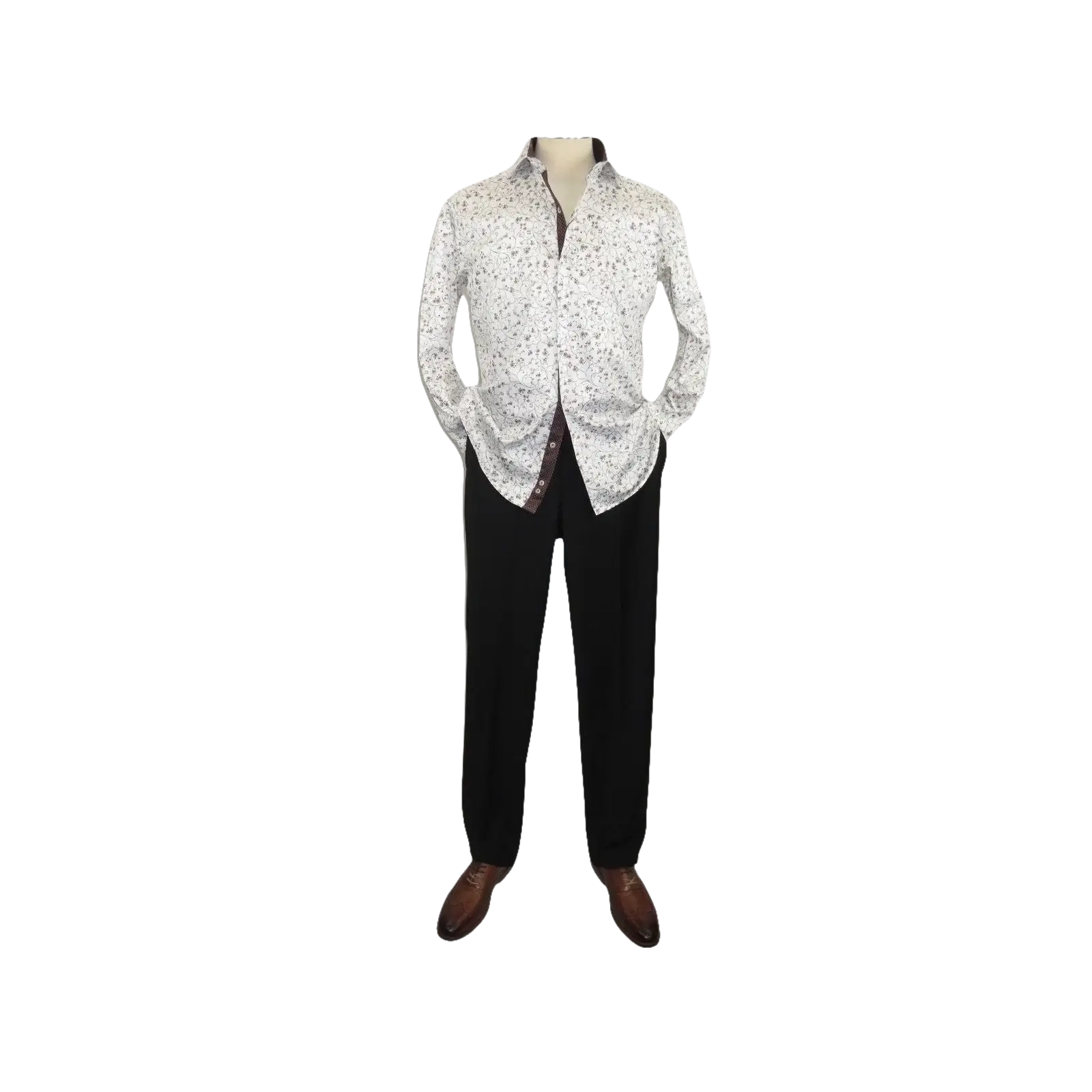 Men Shirt J.Valintin Turkey Usa Egyption Cotton Axxess Style 3325 - 1 Brown - J.Valintin Men's Wear Legend - 4900