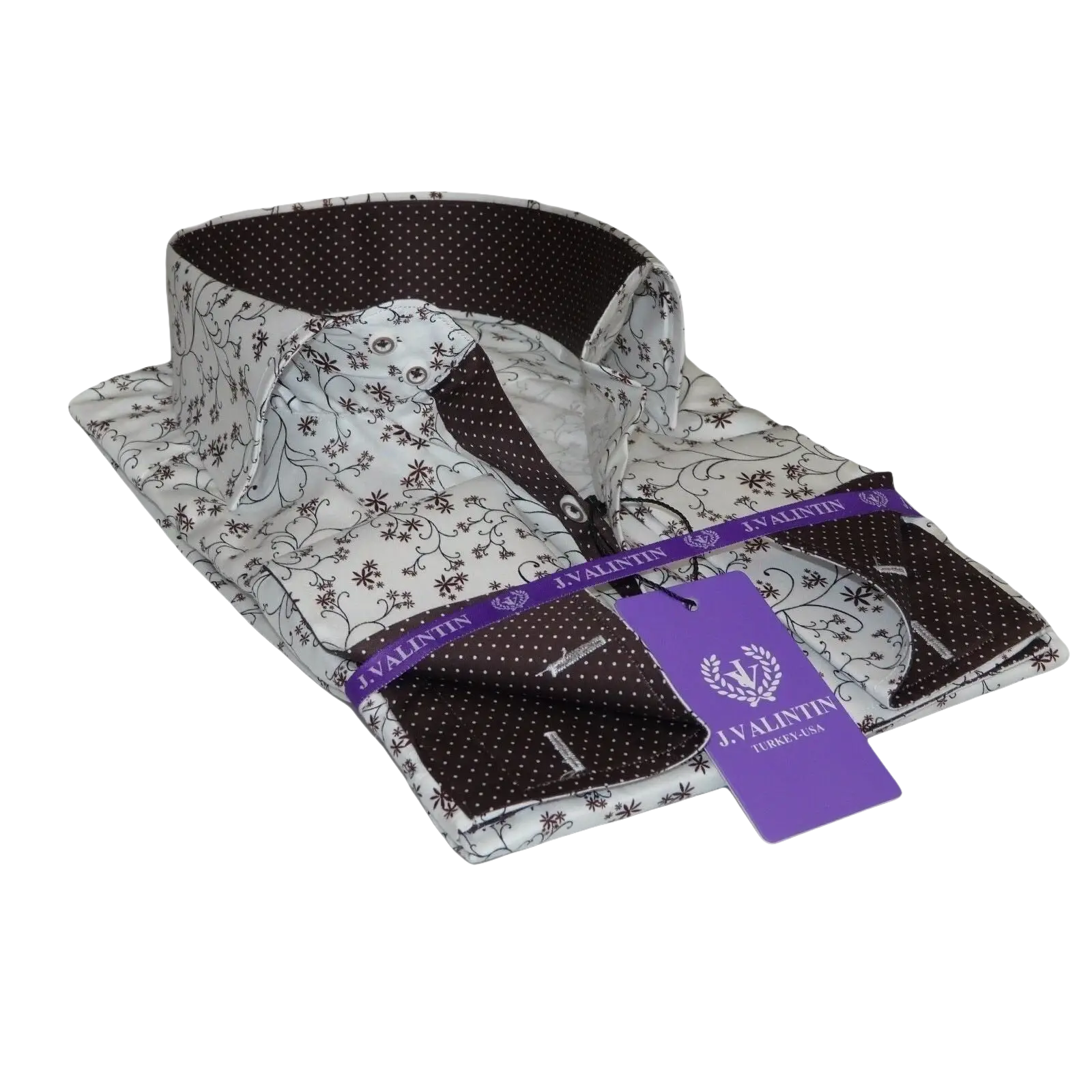 Men Shirt J.Valintin Turkey Usa Egyption Cotton Axxess Style 3325 - 1 Brown - J.Valintin Men's Wear Legend - 4900