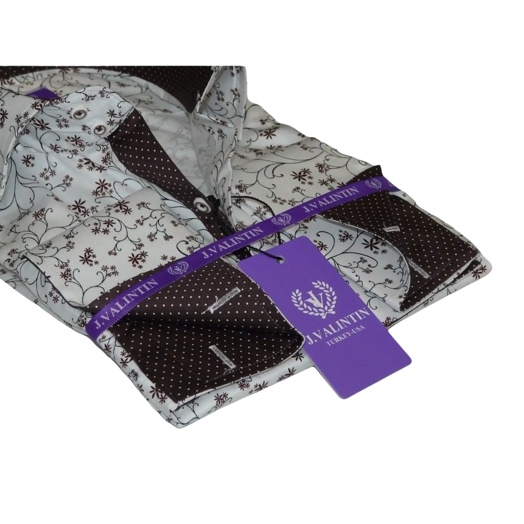 Men Shirt J.Valintin Turkey Usa Egyption Cotton Axxess Style 3325 - 1 Brown - J.Valintin Men's Wear Legend - 4900