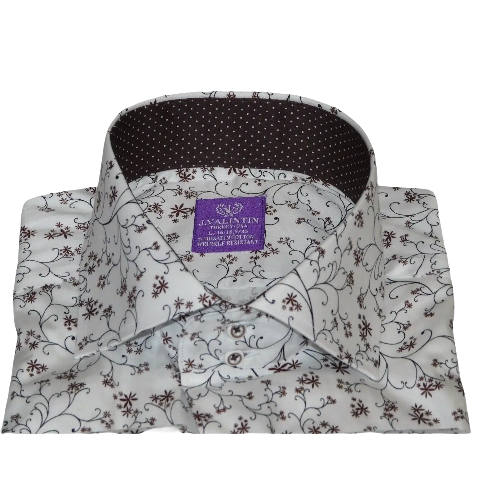 Men Shirt J.Valintin Turkey Usa Egyption Cotton Axxess Style 3325 - 1 Brown - J.Valintin Men's Wear Legend - 4900