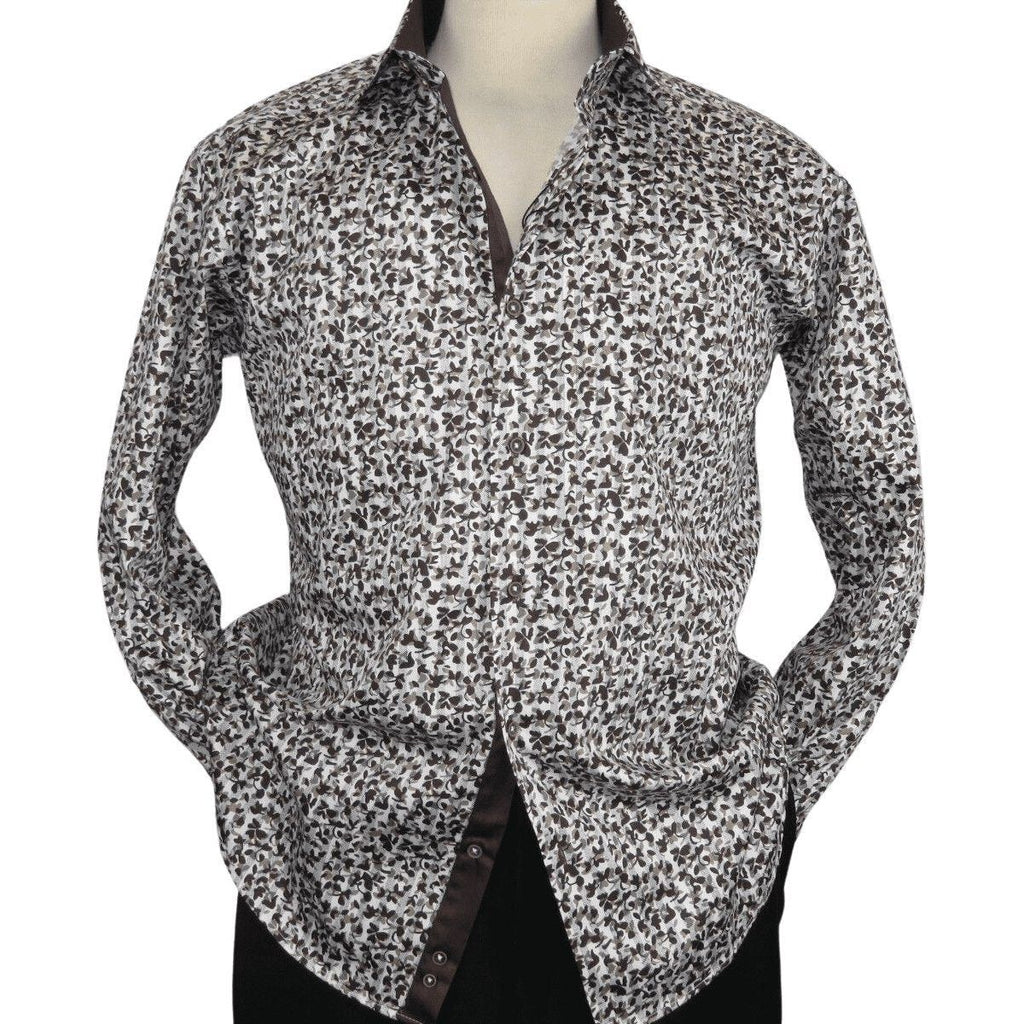 Men Shirt J.Valintin Turkey Usa Egyption Cotton Axxess Style 3T39 - 04 brown - J.Valintin Men's Wear Legend - 4934