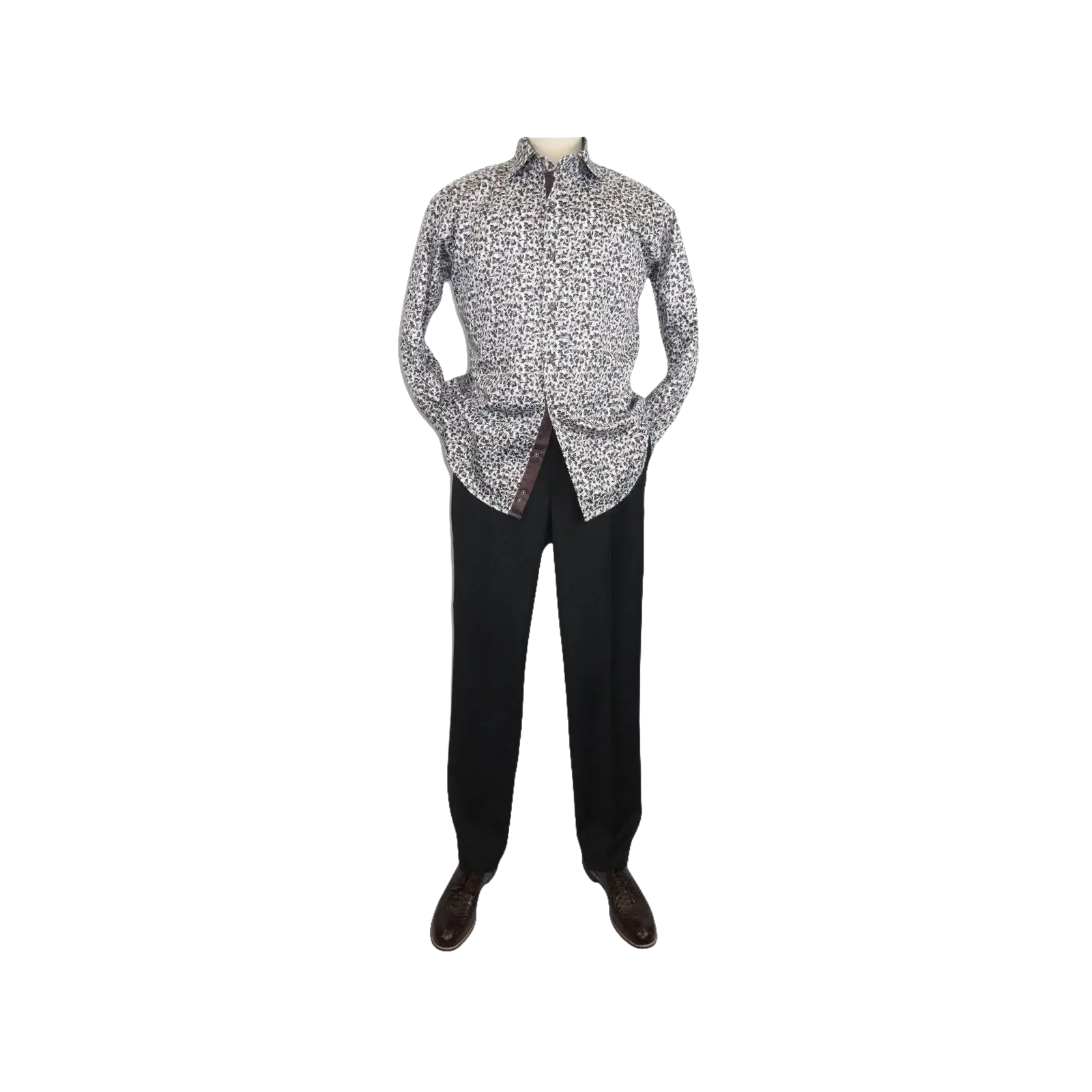 Men Shirt J.Valintin Turkey Usa Egyption Cotton Axxess Style 3T39 - 04 brown - J.Valintin Men's Wear Legend - 4934