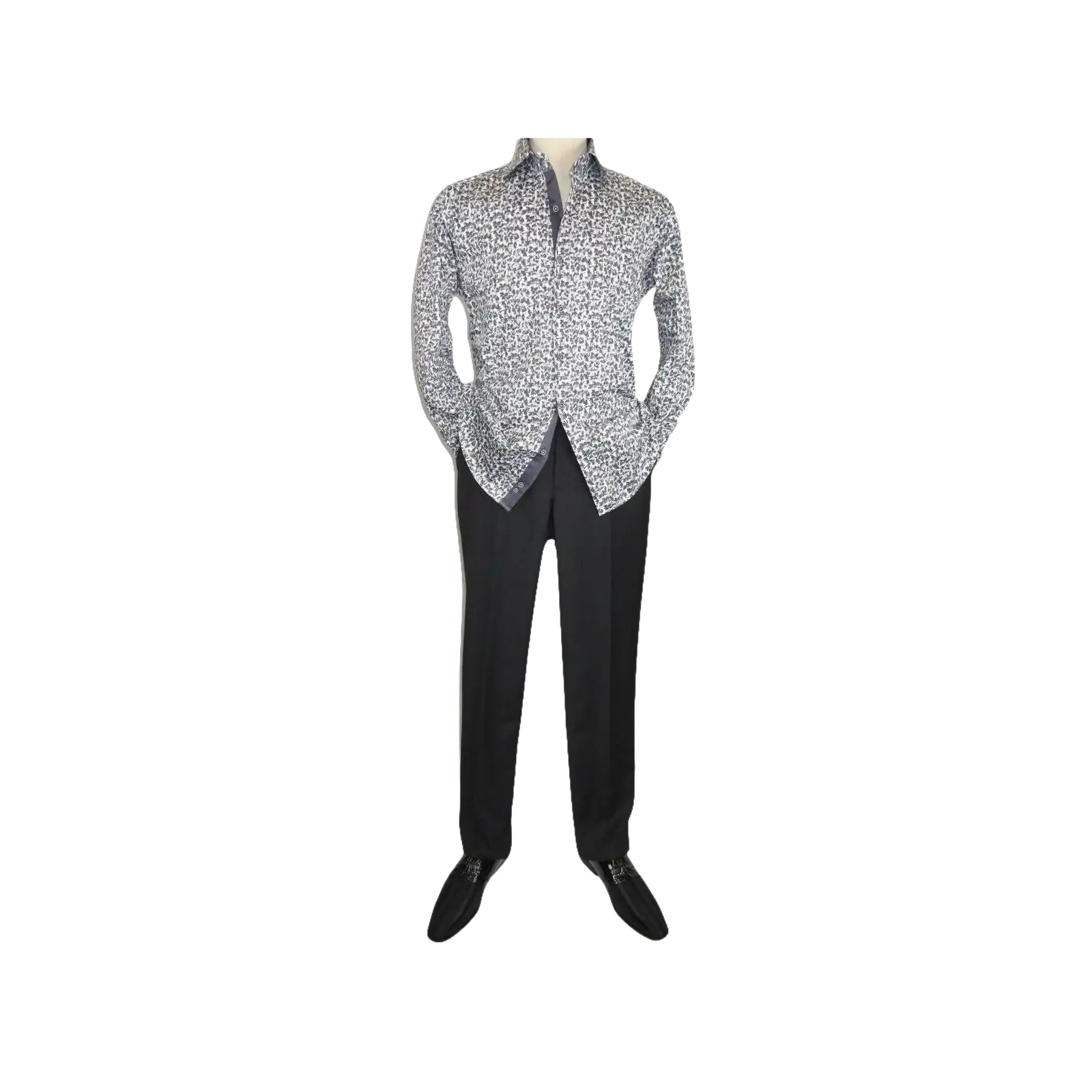 Men Shirt J.Valintin Turkey Usa Egyption Cotton Axxess Style 3T89 - 01 Gray - J.Valintin Men's Wear Legend - 4942