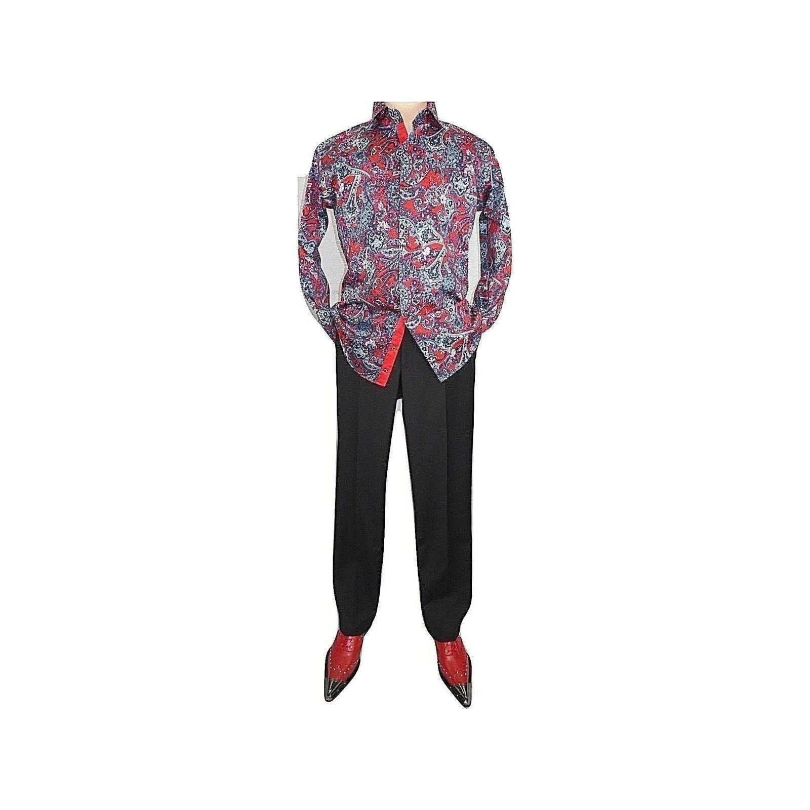 Men Shirt J.Valintin Turkey Usa Egyption Cotton Axxess Style 5406 - 04 Red - J.Valintin Men's Wear Legend - 4864