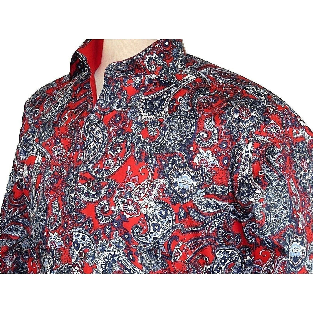 Men Shirt J.Valintin Turkey Usa Egyption Cotton Axxess Style 5406 - 04 Red - J.Valintin Men's Wear Legend - 4864