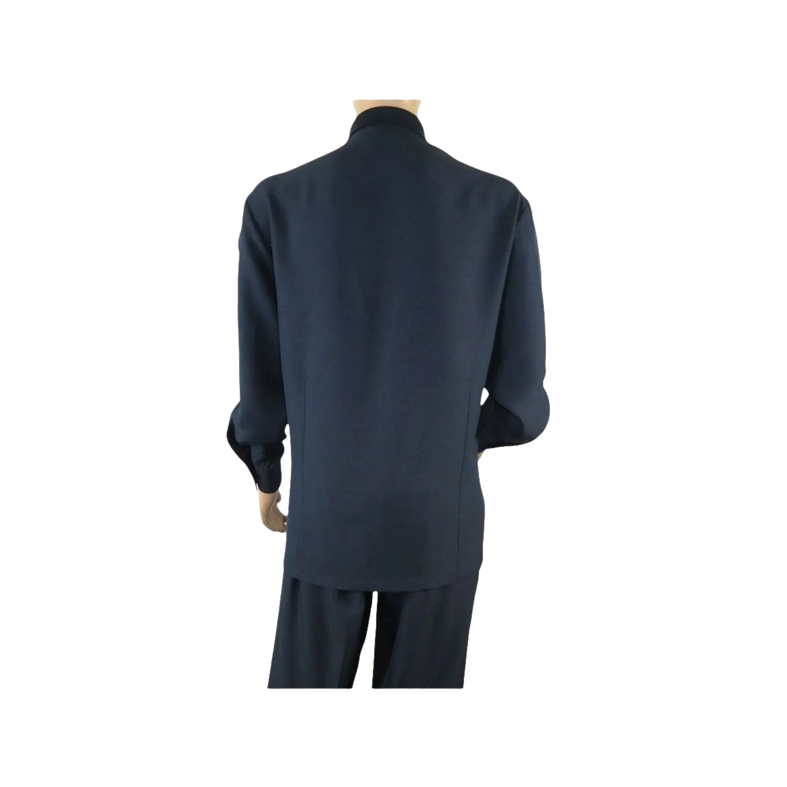 Men Silversilk 2pc Fancy walking leisure suit Italian woven knits 4407 Navy Blue - J.Valintin Men's Wear Legend - 98040