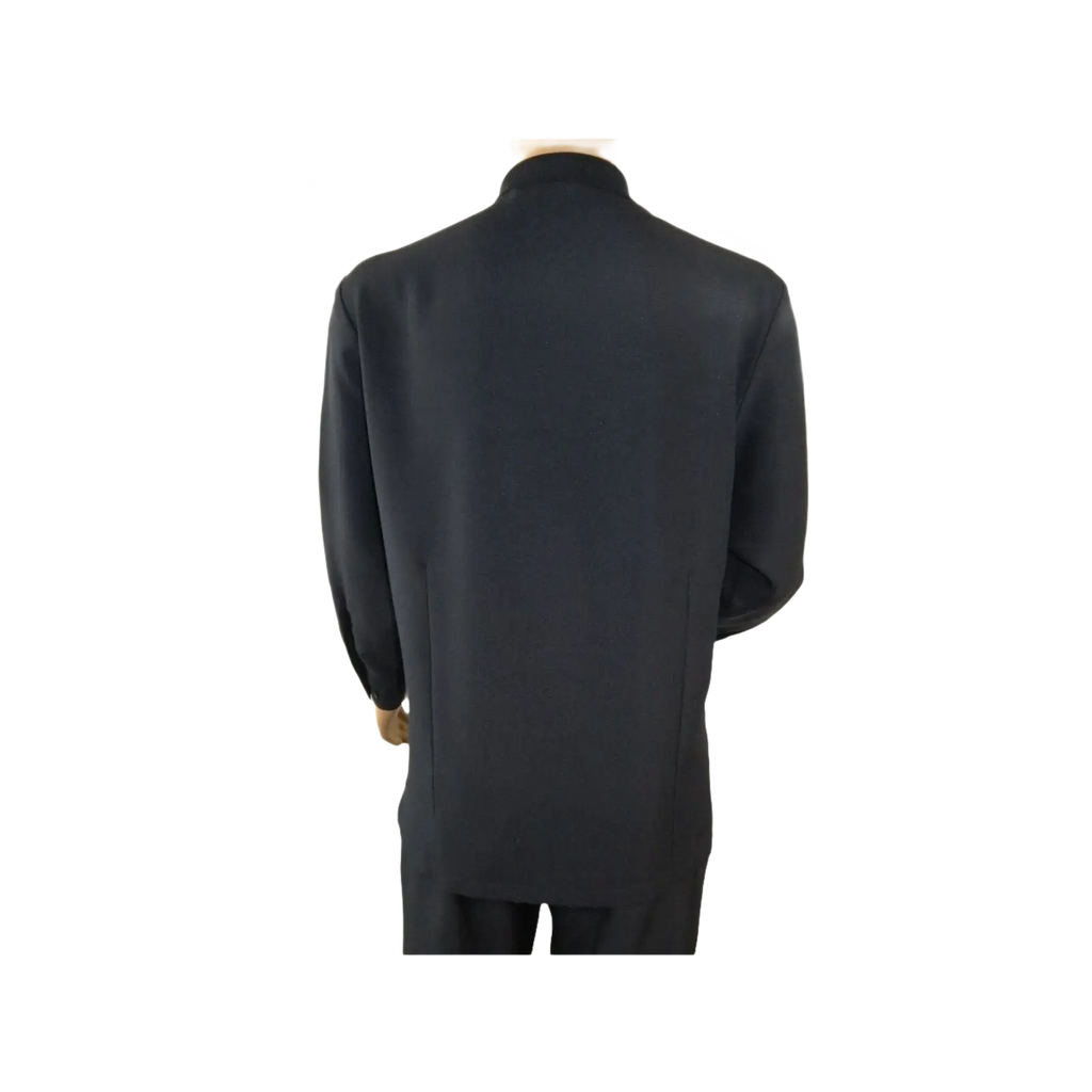 Men Silversilk 2pc Fancy walking leisure suit Italian woven knits 4411 Navy Blue - J.Valintin Men's Wear Legend - 98022