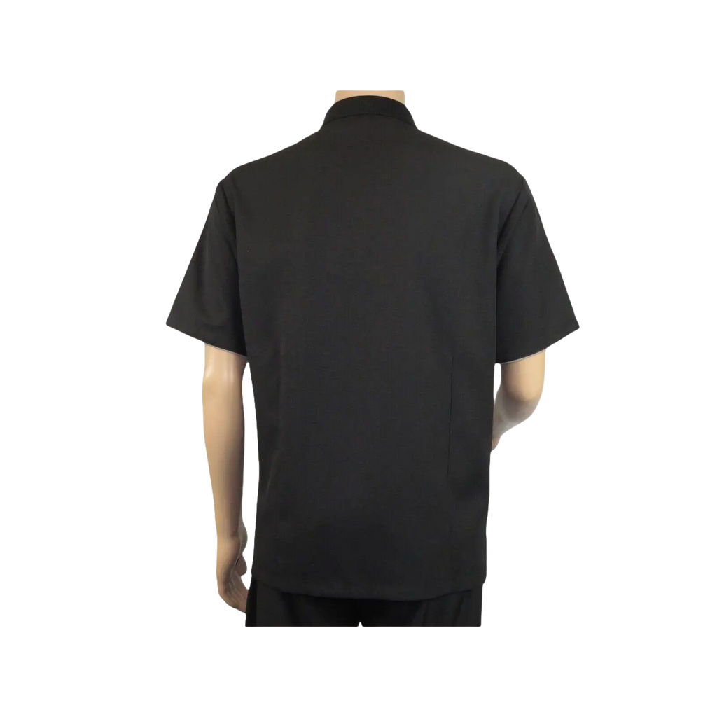 Men Silversilk 2pc walking leisure Matching Suit Italian woven knits 51011 Black - J.Valintin Men's Wear Legend - 100075