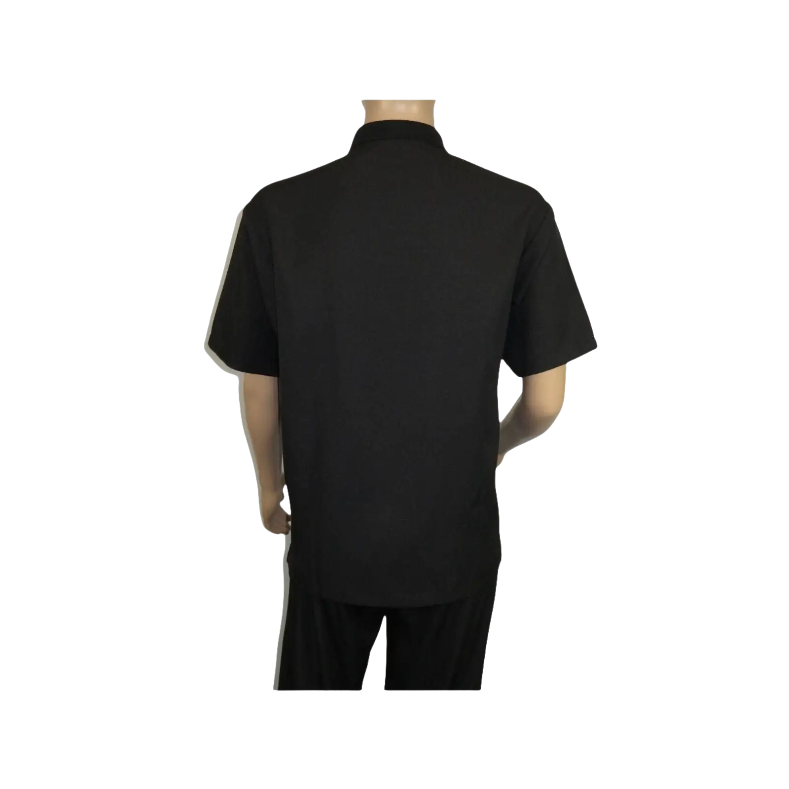 Men Silversilk 2pc walking leisure Matching Suit Italian woven knits 51016 Black - J.Valintin Men's Wear Legend - 100087