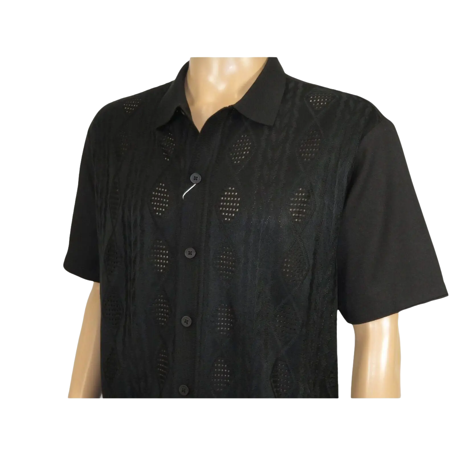 Men Silversilk 2pc walking leisure Matching Suit Italian woven knits 51016 Black - J.Valintin Men's Wear Legend - 100087