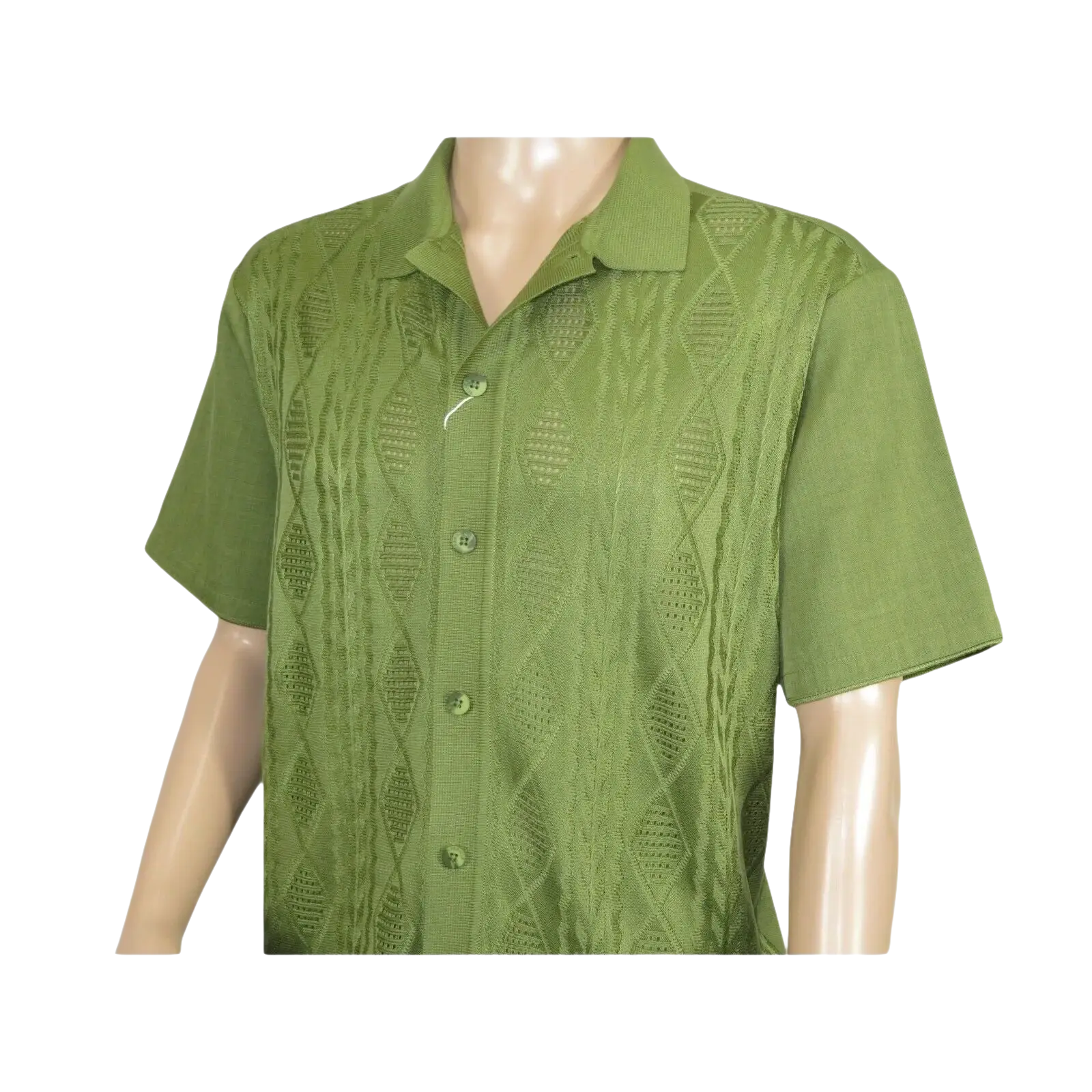 Men Silversilk 2pc walking leisure Matching Suit Italian woven knits 51016 Green - J.Valintin Men's Wear Legend - 100105