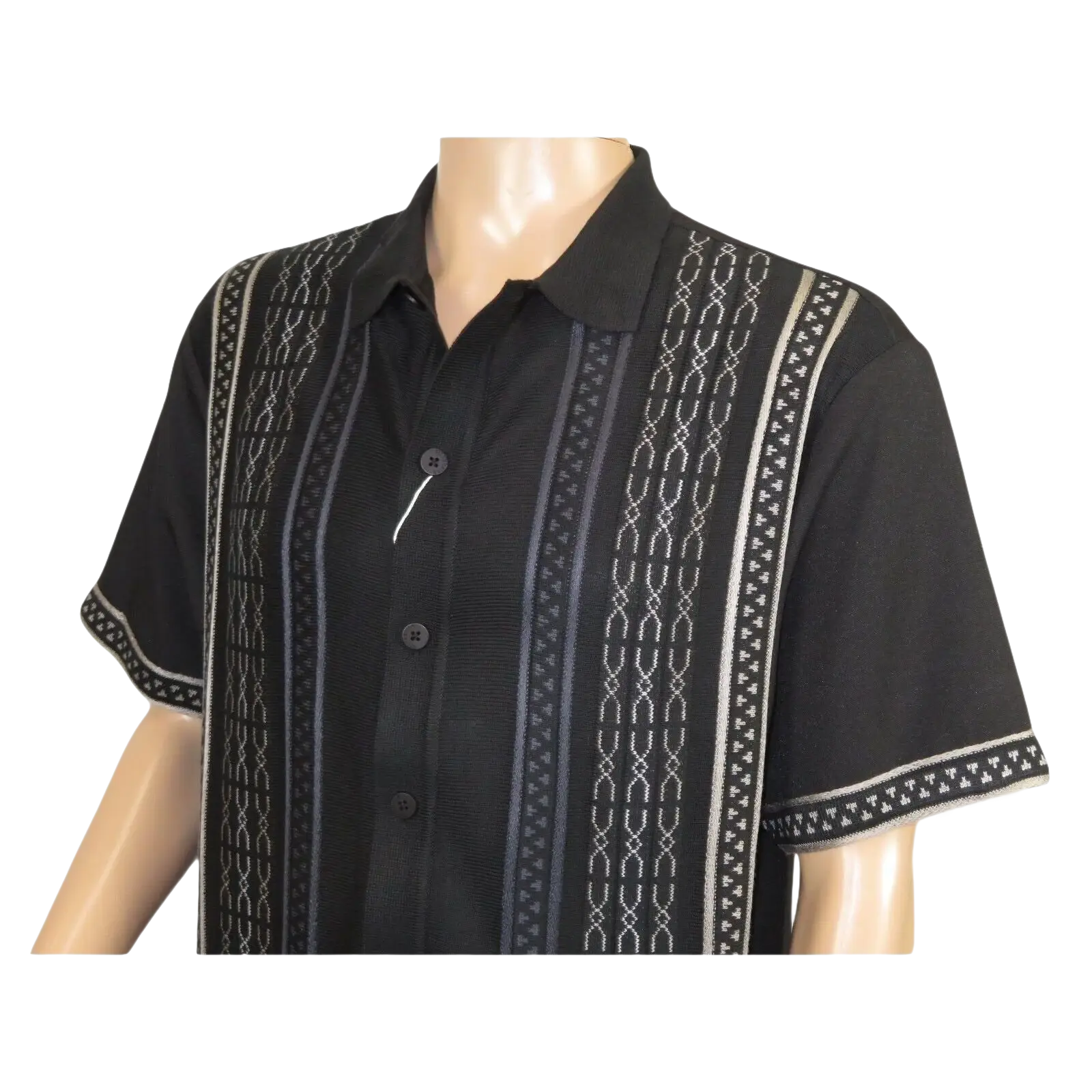 Men Silversilk 2pc walking leisure Matching Suit Italian woven knits 51017 Black - J.Valintin Men's Wear Legend - 100111