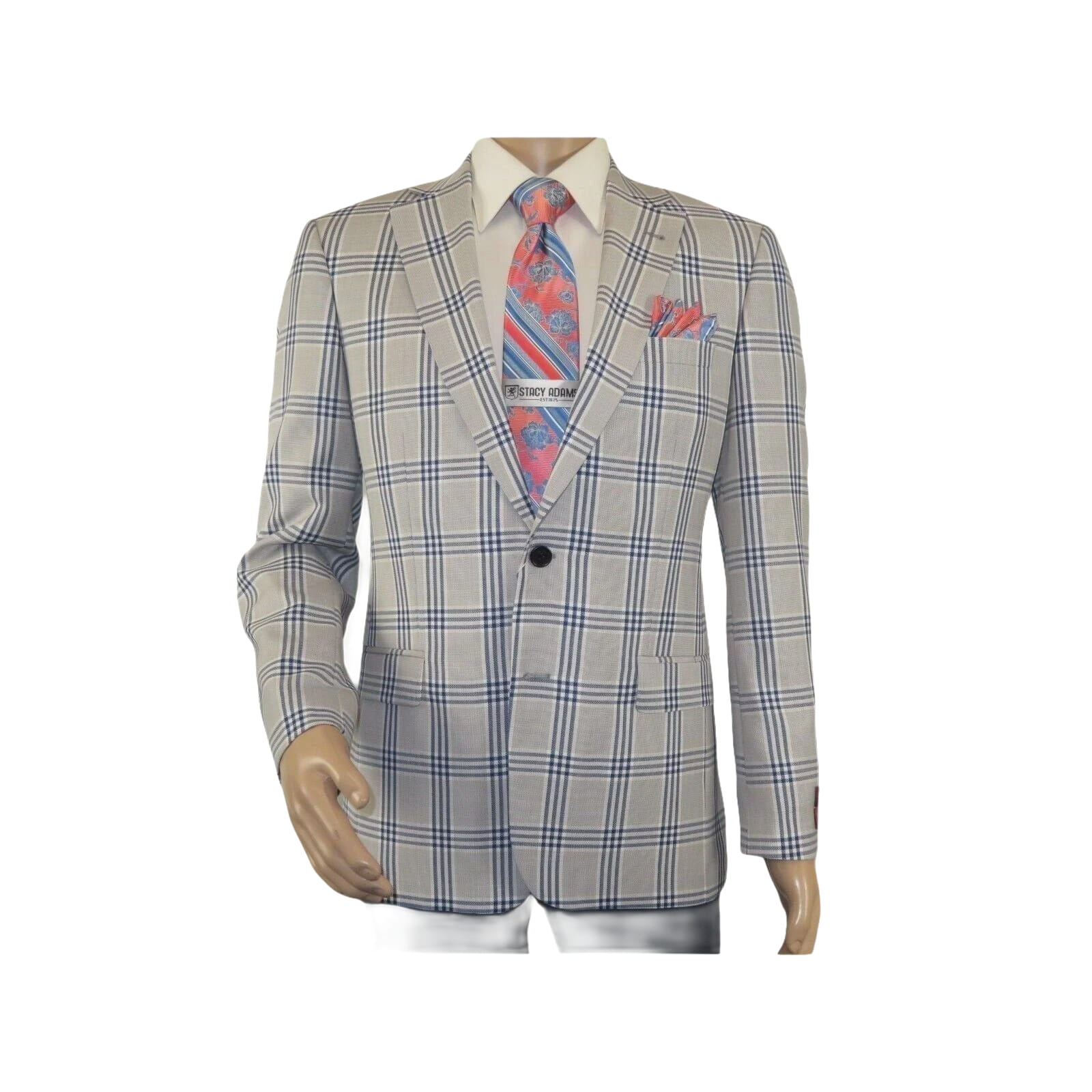 Men Sport Coat by Berlusconi Turkey Italian Wool Super 180's #671 - 13 Gray Blue - J.Valintin Men's Wear Legend - 98945