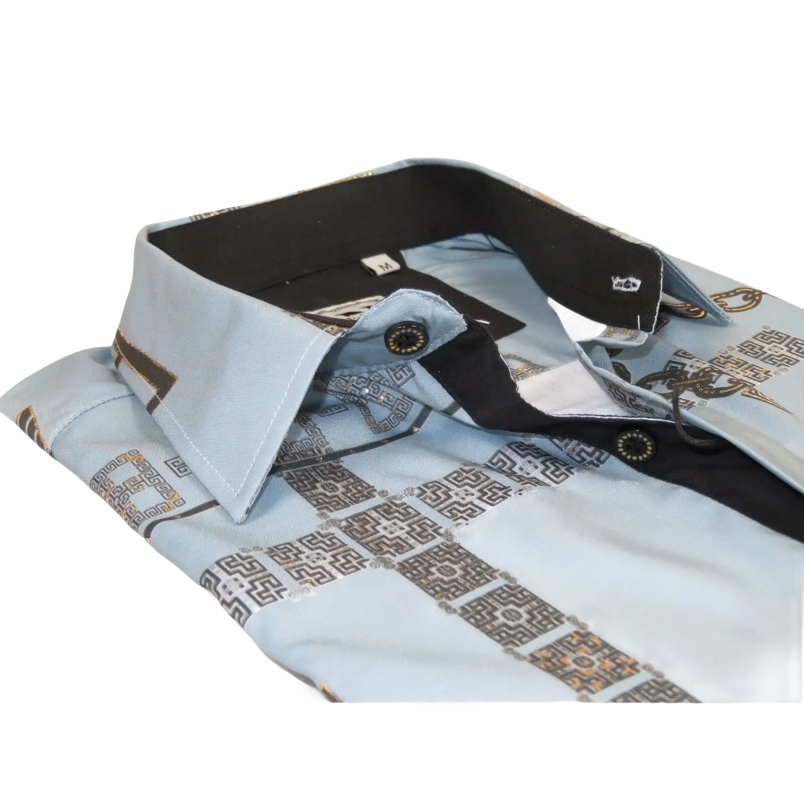 Men Sports Shirt by DE - NIKO Long Sleeves Fashion Print Soft Modal 2F008 Gray - J.Valintin Men's Wear Legend - 99371