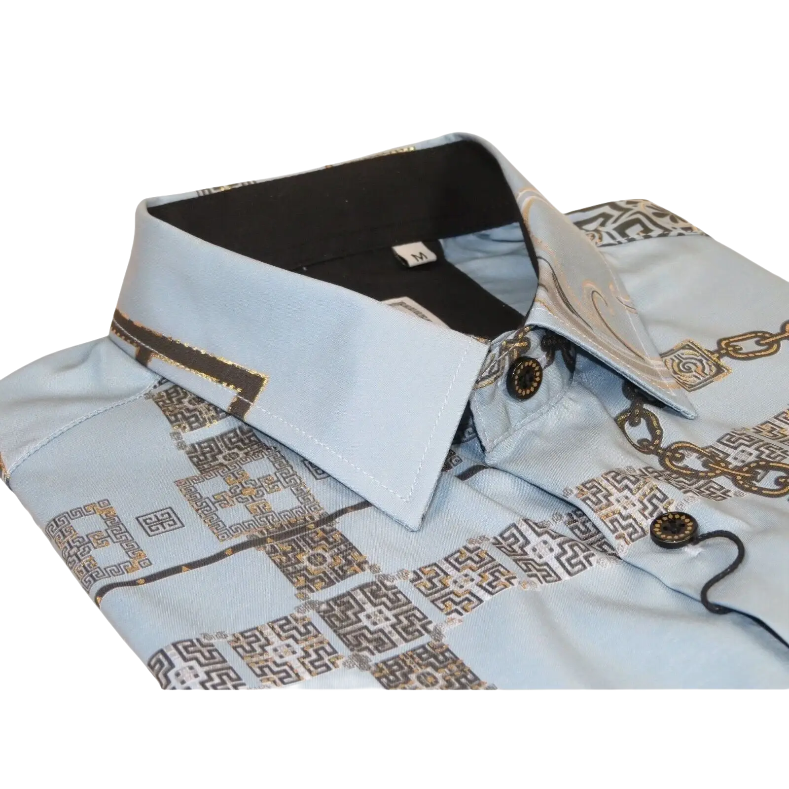 Men Sports Shirt by DE - NIKO Long Sleeves Fashion Print Soft Modal 2F008 Gray - J.Valintin Men's Wear Legend - 99371