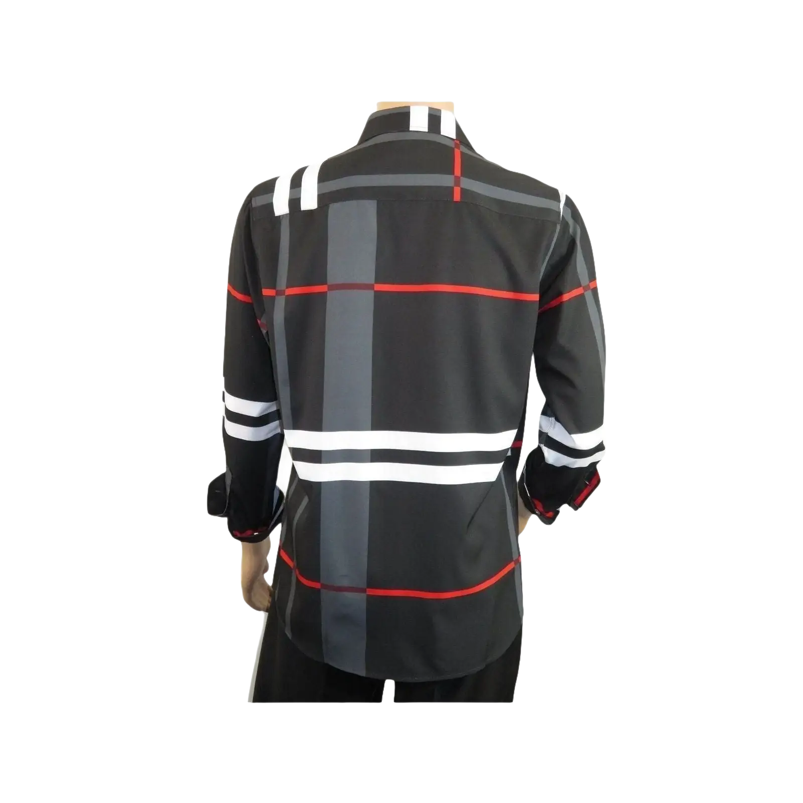 Men Sports Shirt by DE - NIKO Long Sleeves Fashion Print Soft Modal NK1010 Black - J.Valintin Men's Wear Legend - 100156