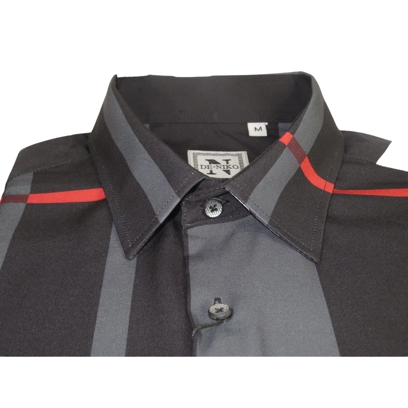 Men Sports Shirt by DE - NIKO Long Sleeves Fashion Print Soft Modal NK1010 Black - J.Valintin Men's Wear Legend - 100156